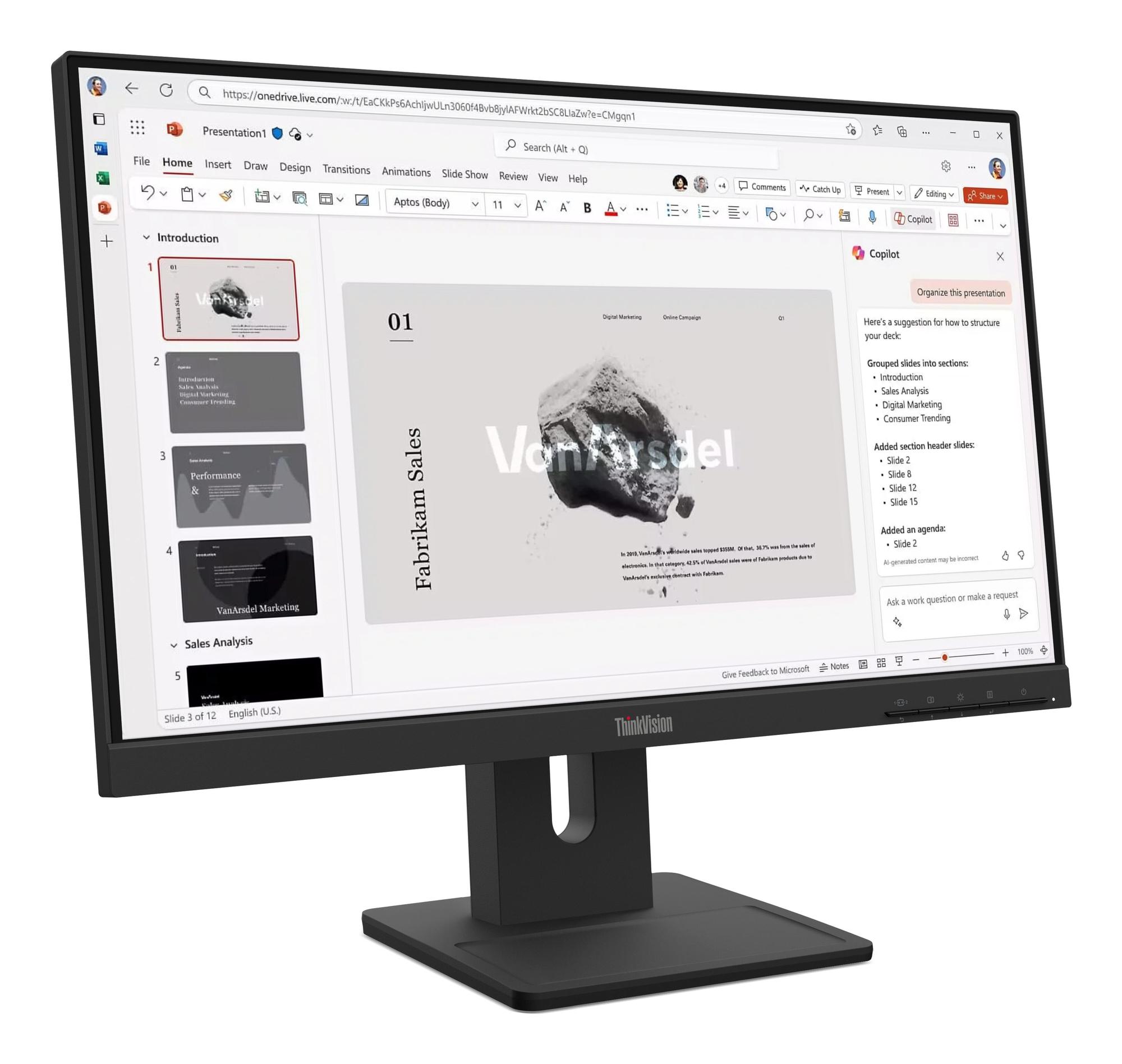 Lenovo Monitor ThinkVision E22-40 / 64C9MAT6EU Schwarz 54,6 cm (21.5")