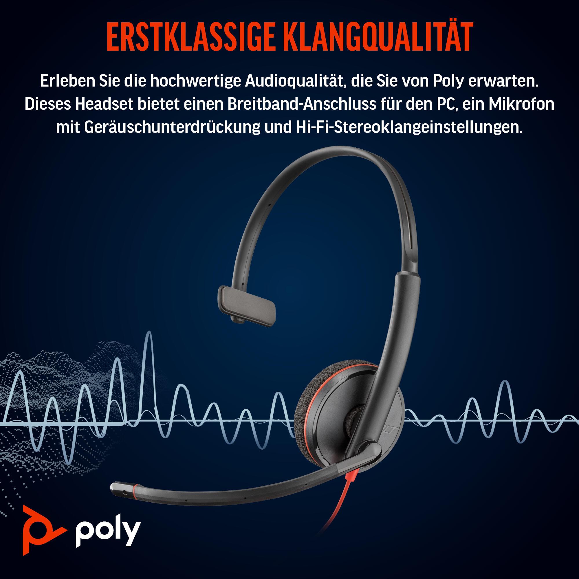 Plantronics/Poly Auriculares Blackwire 3210 / 8X214AA Negro