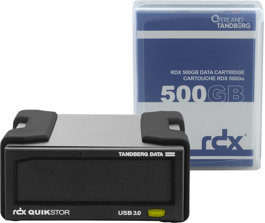 Tandberg Data Drive QuikStor RDX Extern mit 500GB Kassette / 8863-RDX Black Multipack