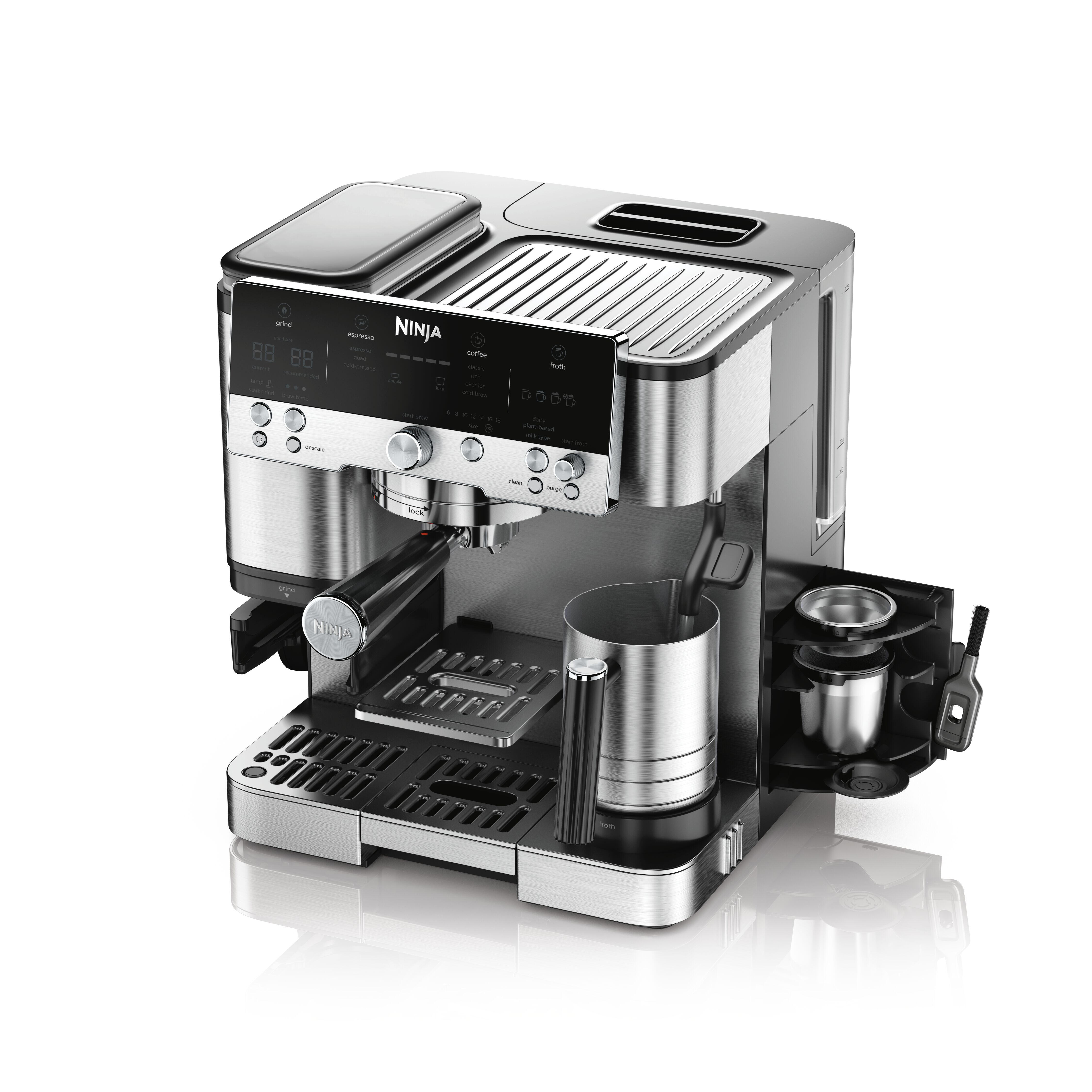 SharkNinja Macchina portafiltro Luxe Cafe Premier / ES601EU Nero, acciaio inox