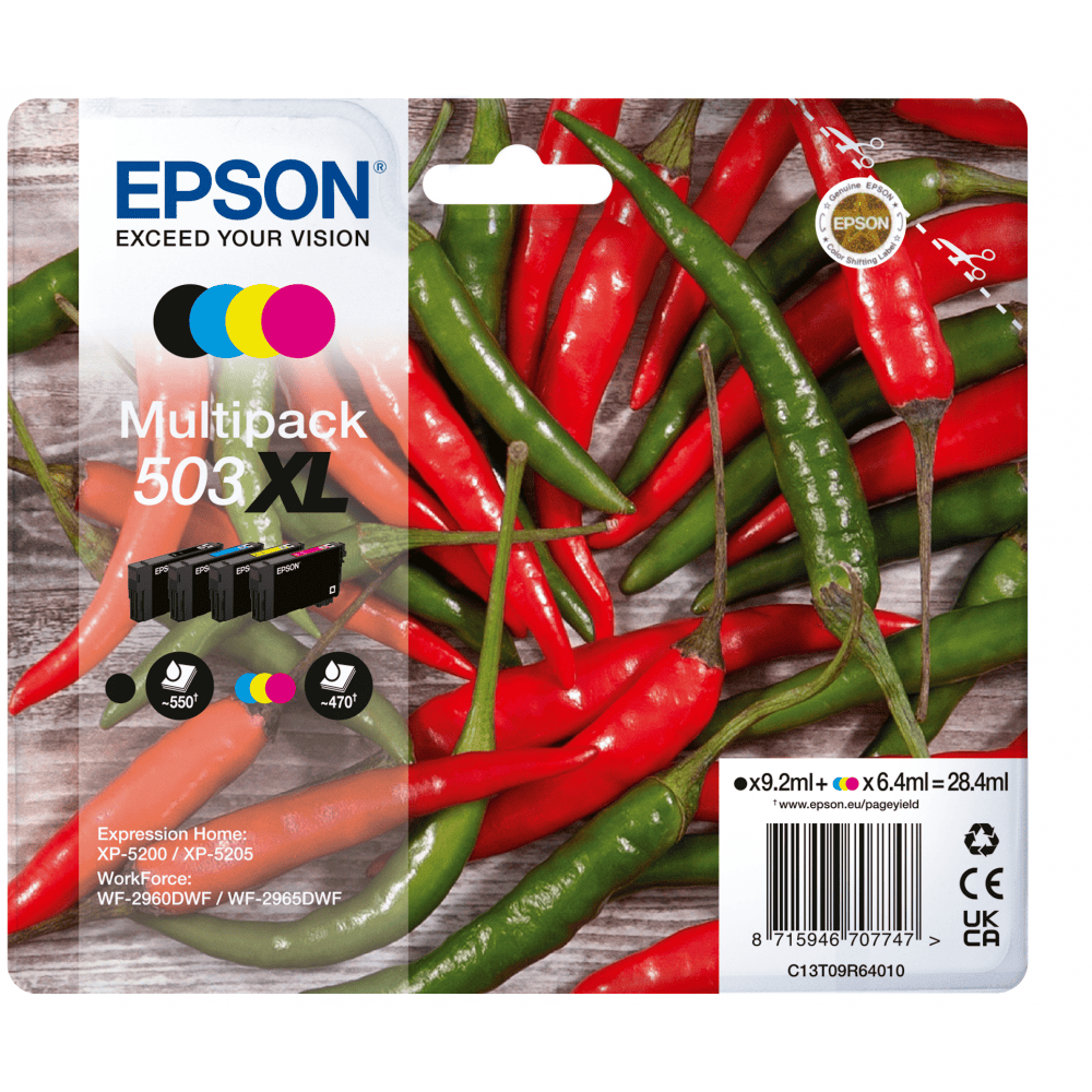 Epson Tinte 503XL / C13T09R64010 BK,C,M,Y XL Multipack