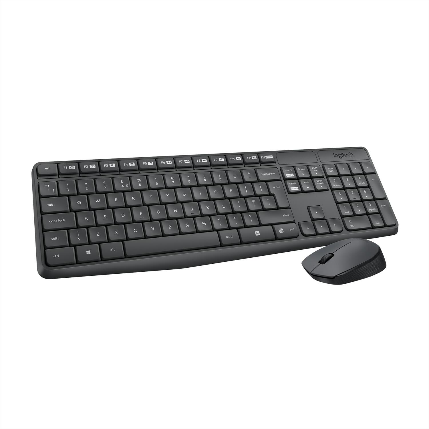 Logitech Mouse and keyboard set MK235 / 920-007905 Grey