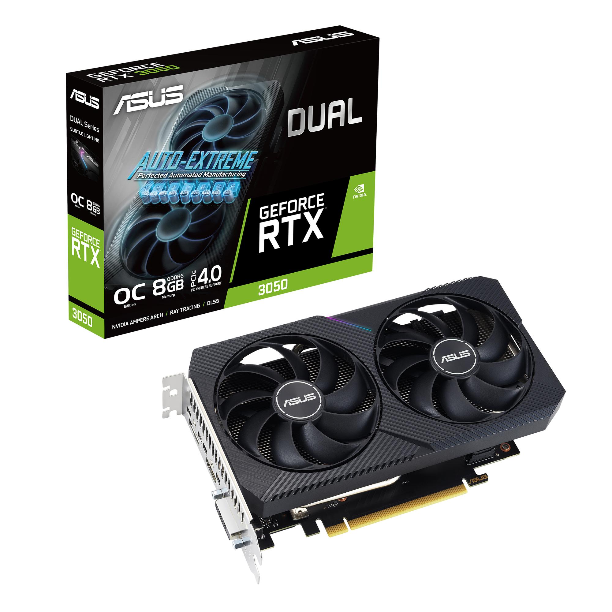 ASUS Graphics card Dual GeForce RTX 3050 V2 OC 8GB / 90YV0GH6-M0NA00 Black S