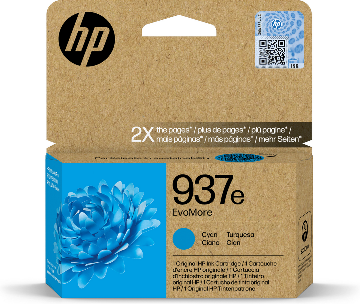 HP Tinte 937E / 4S6W6NE Cyan XL