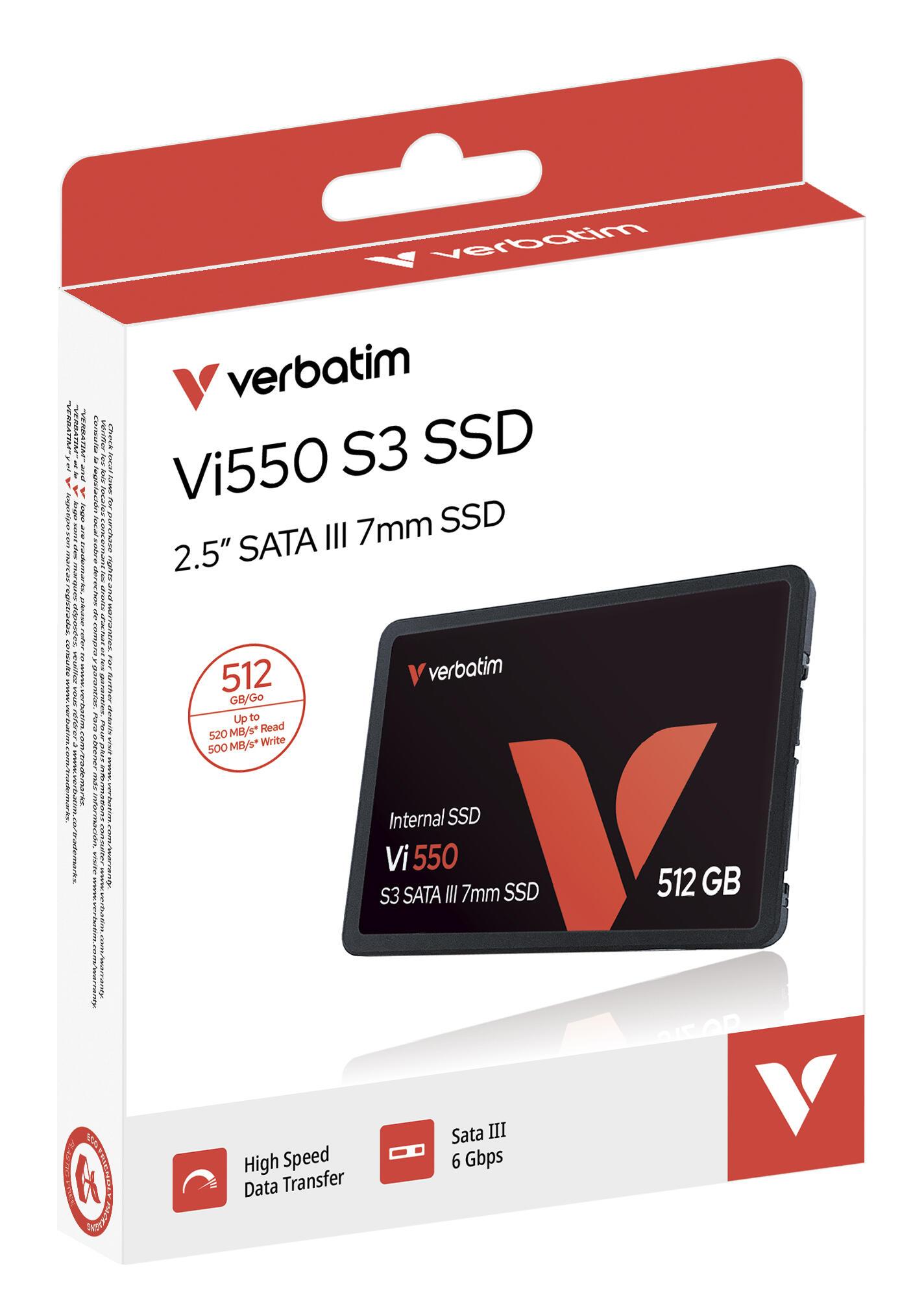 Verbatim 2,5" SSD Vi550 512GB / 49352 Schwarz
