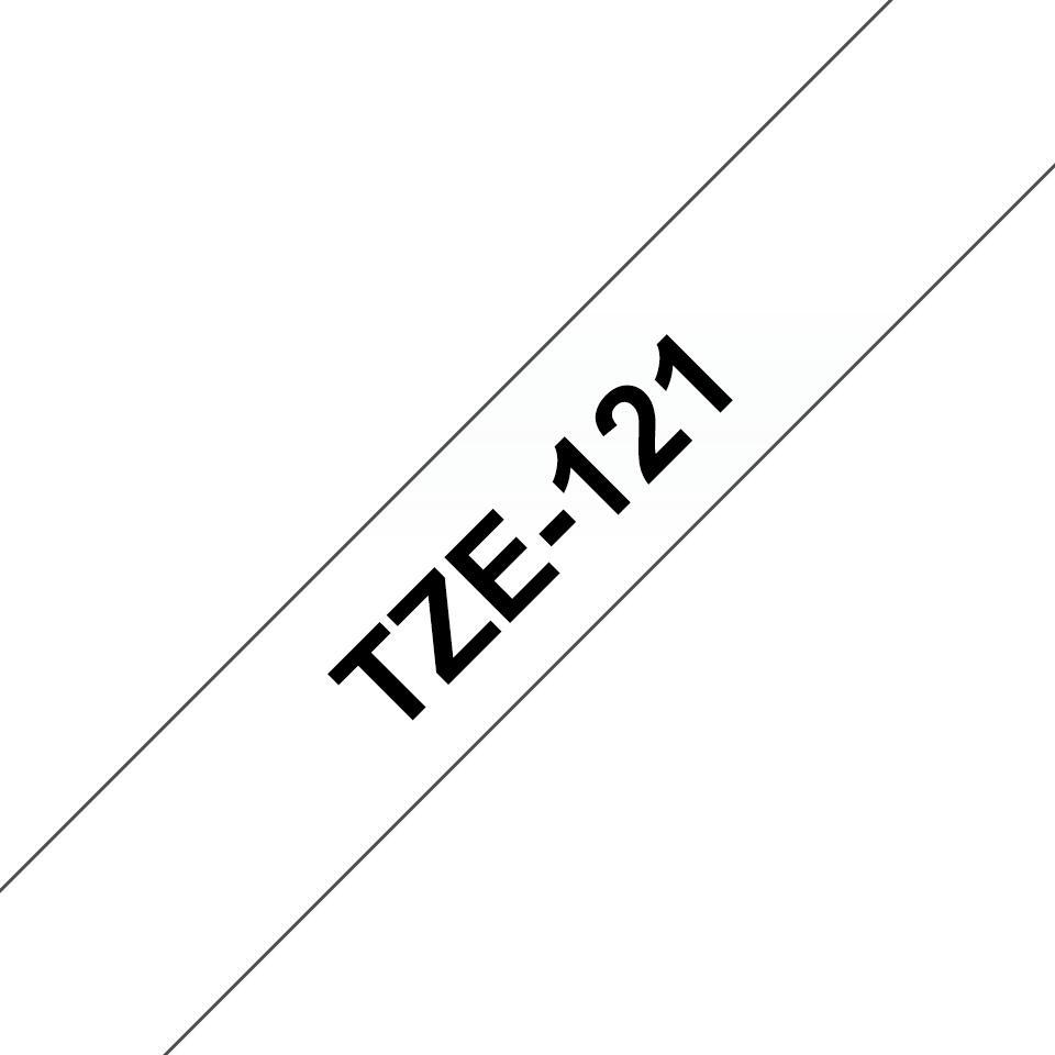 Brother Cinta de color TZE-121 / TZE121 Negro sobre transparente