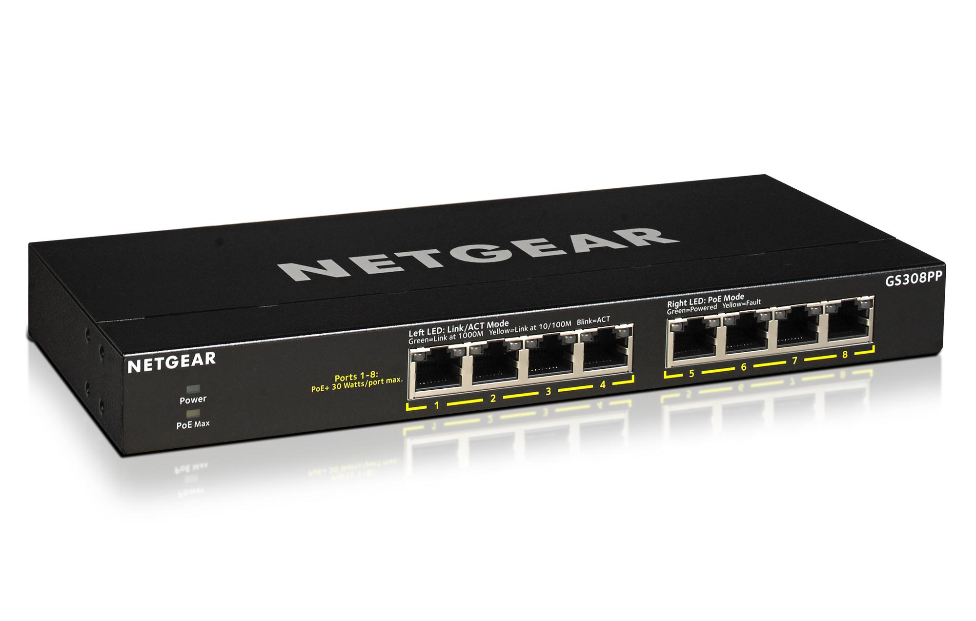 Netgear Interruttore GS308PP / GS308PP-100EUS Nero