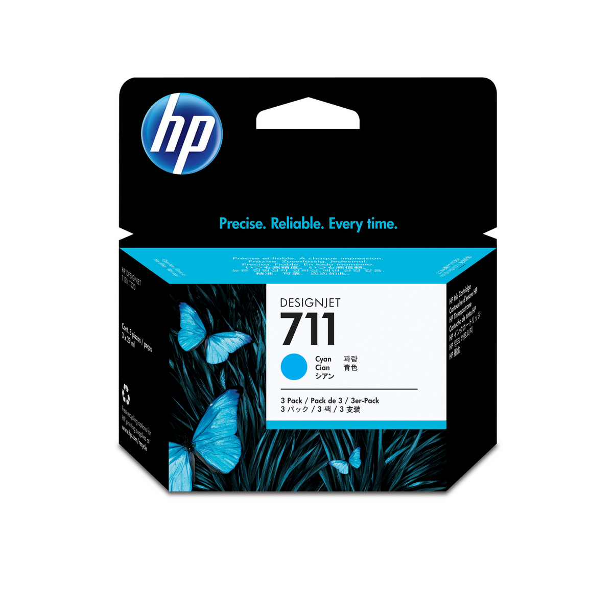 HP Ink 711 / CZ134A Cyan 3-Pack
