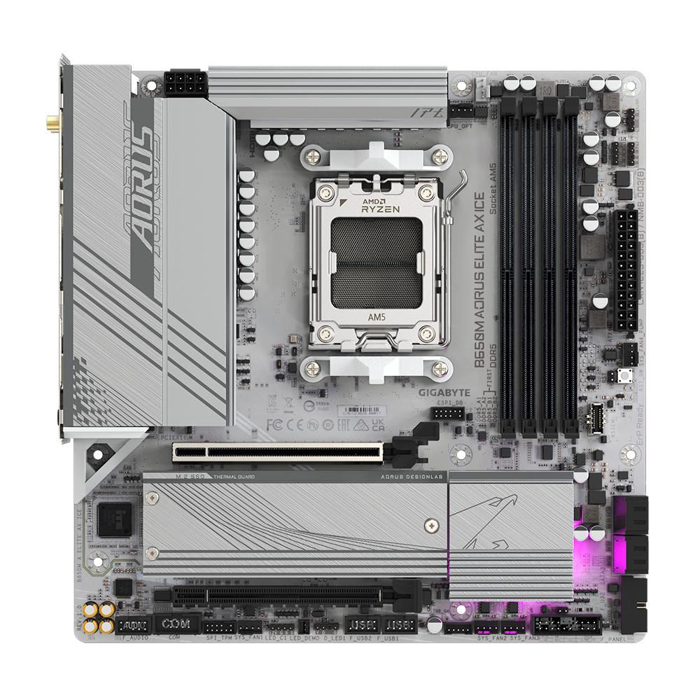 GIGABYTE Carte mère B650M AORUS ELITE AX ICE / B650M A ELITE AX ICE Blanc