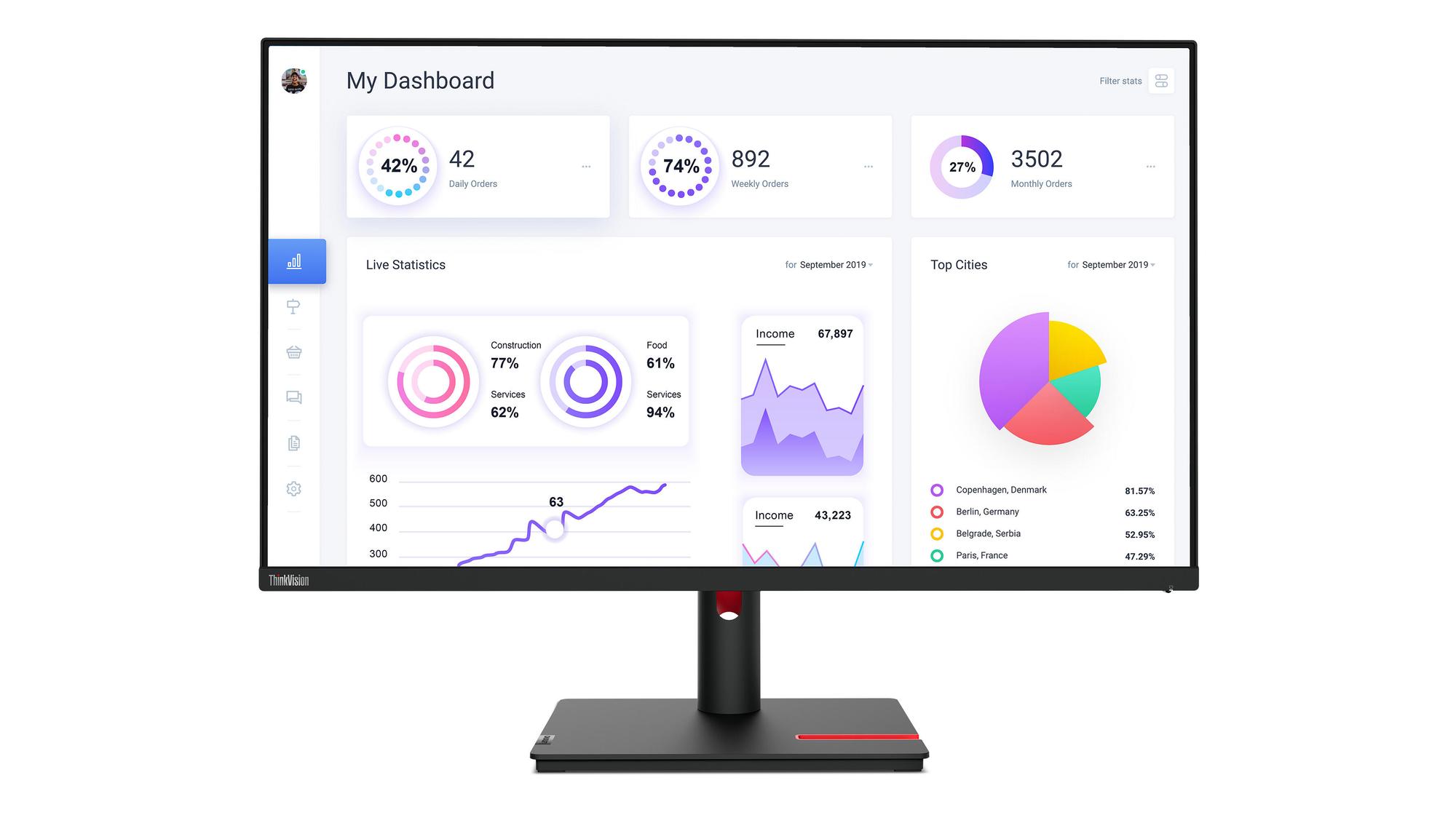 Lenovo Monitor T32p-30 / 63D2GAT1EU Negro Standard 80 cm (31,5")