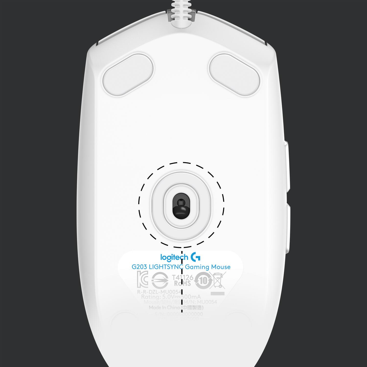 Logitech Ratón G203 Lightsync / 910-005797 Blanco