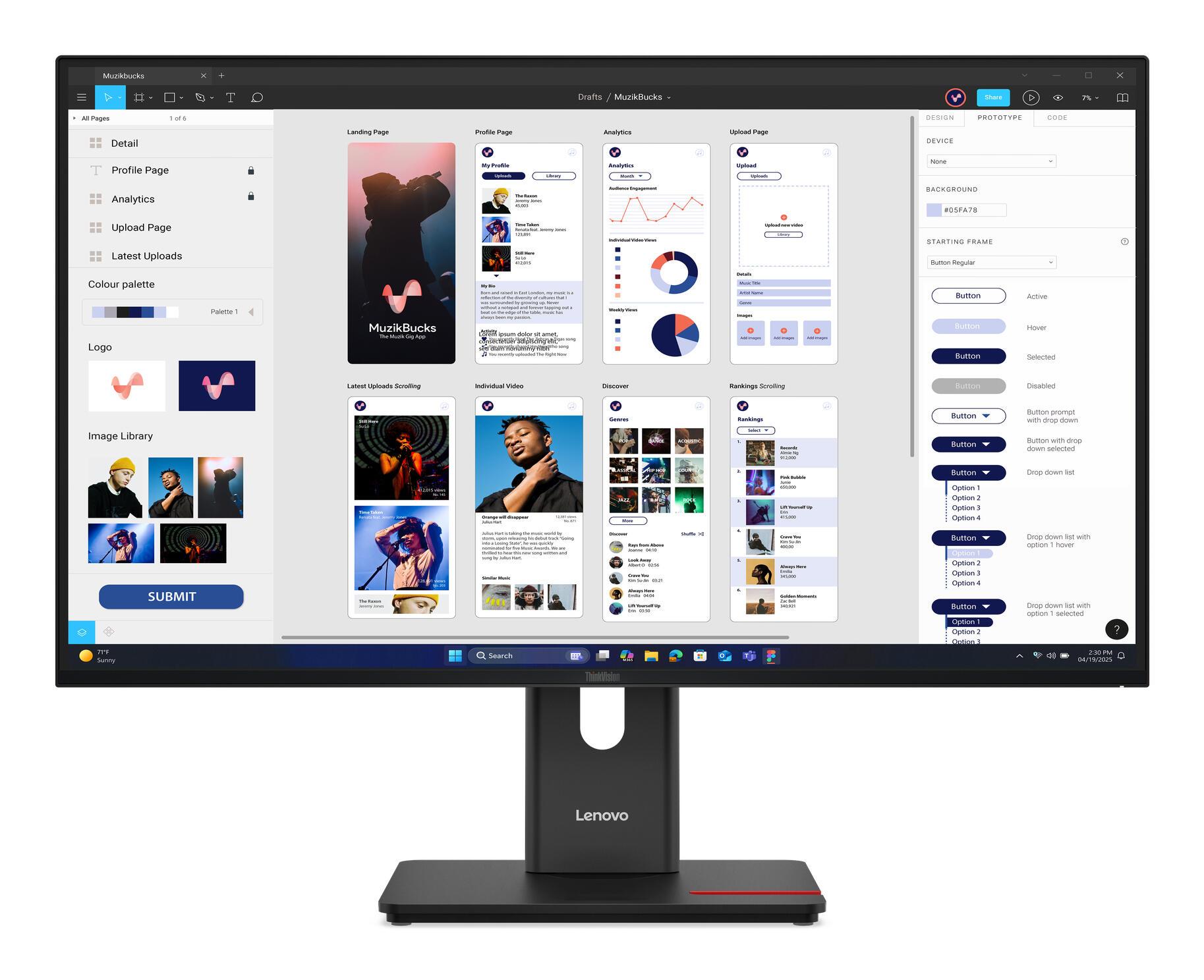 Lenovo Monitor T32UD-40 / 64B0GAT1EU Negro 80 cm (31,5")