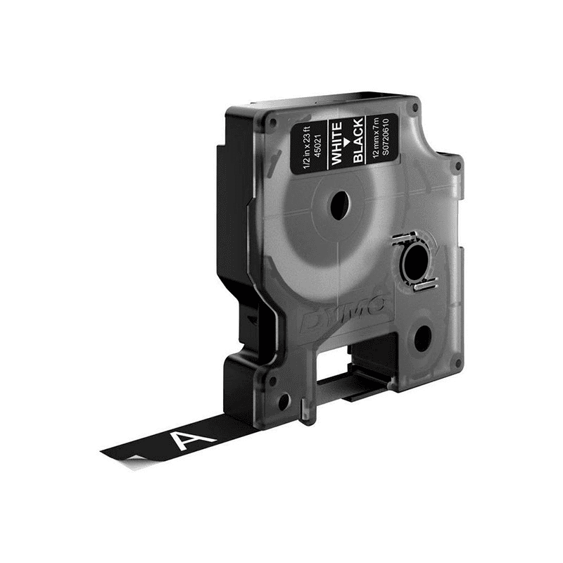 Dymo Cinta 45021 / S0720610 Blanco sobre Negro