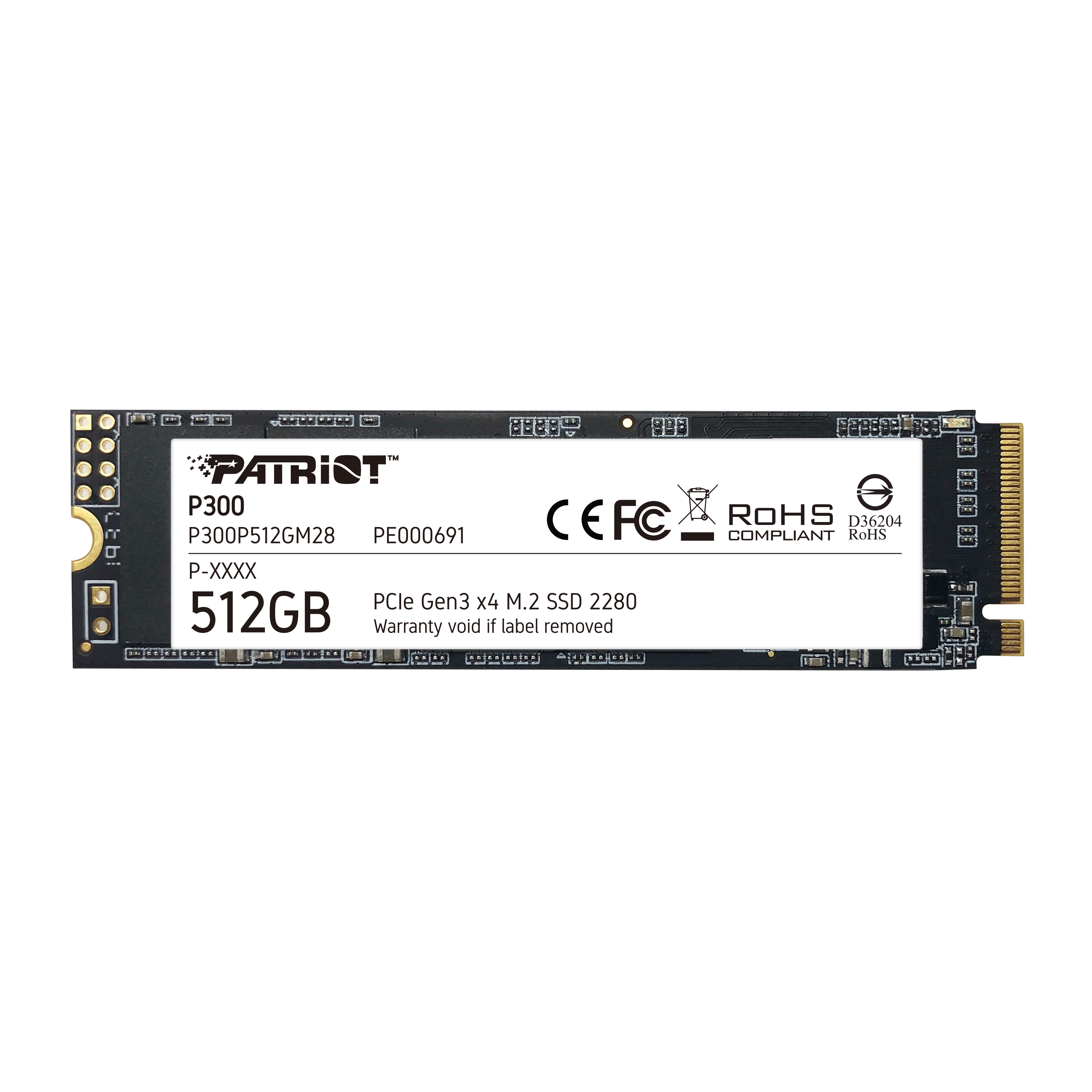 Patriot Memory M.2 SSD P300 512GB / P300P512GM28 Weiß, Schwarz