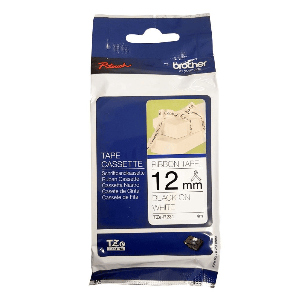 Brother Ribbon TZE-R231 Black on white