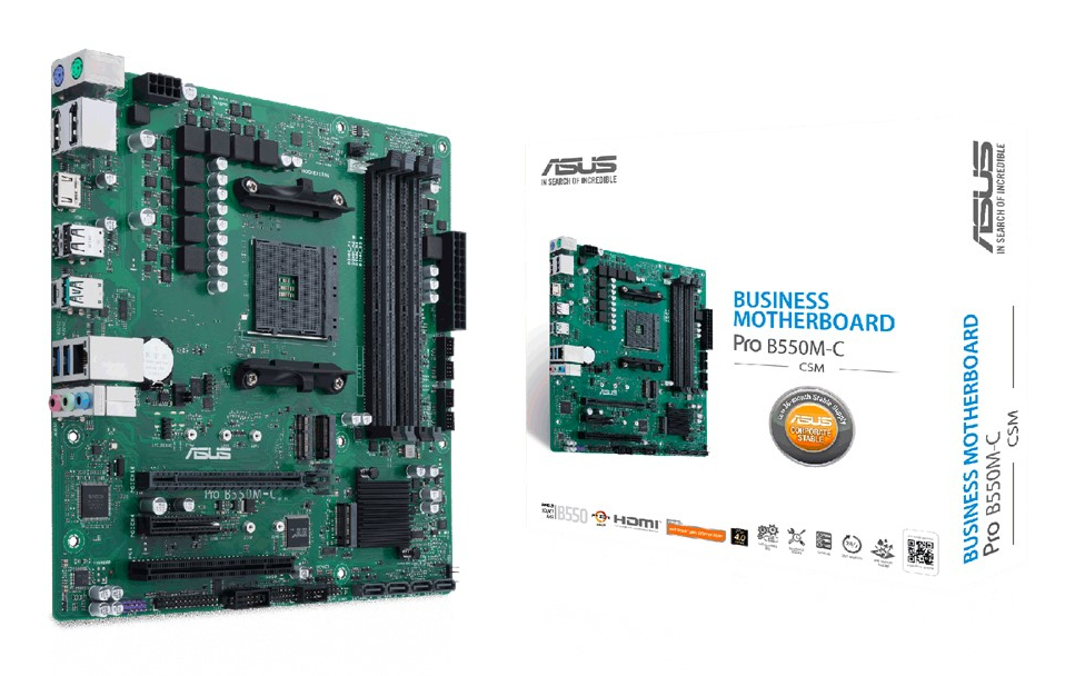 Asus Mainboard PRO B550M-C/CSM / 90MB15Q0-M0EAYC Schwarz