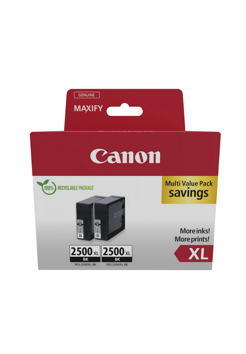Canon Tinte PGI-2500XL / 9254B011 Schwarz Doppelpack