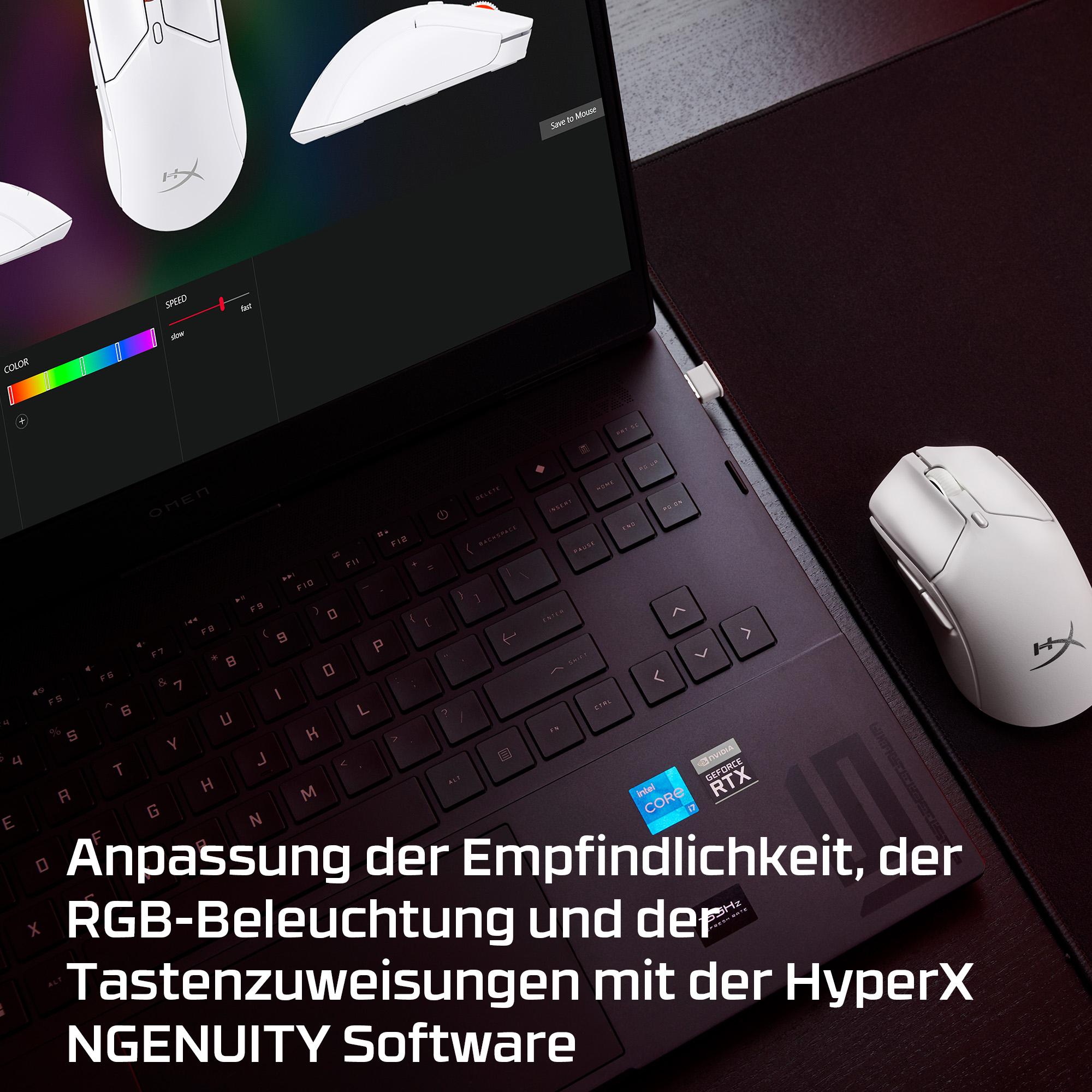 HyperX Maus Pulsefire Haste 2 Mini / 7D389AA Weiß S