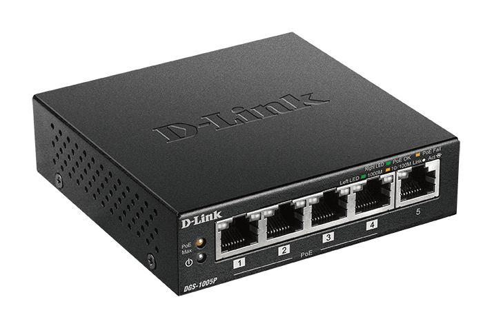 D-Link Switch GS1005P / DGS-1005P Schwarz
