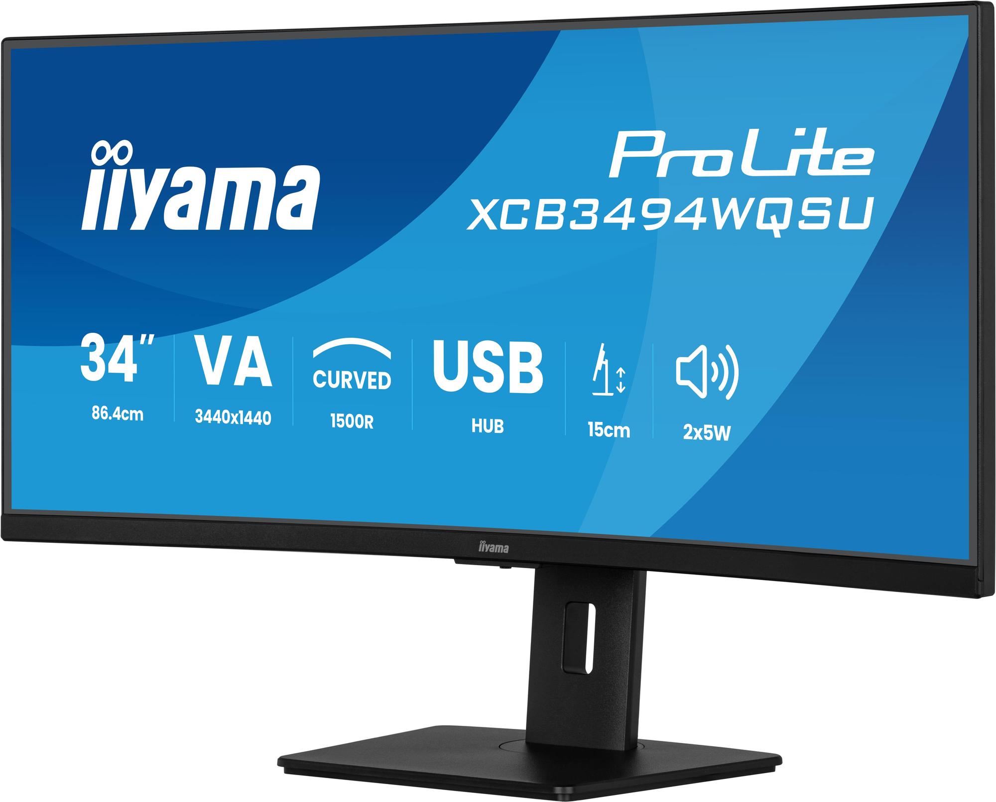 iiyama Monitor ProLite XCB3494WQSU-B1 / XCB3494WQSU-B1 Nero