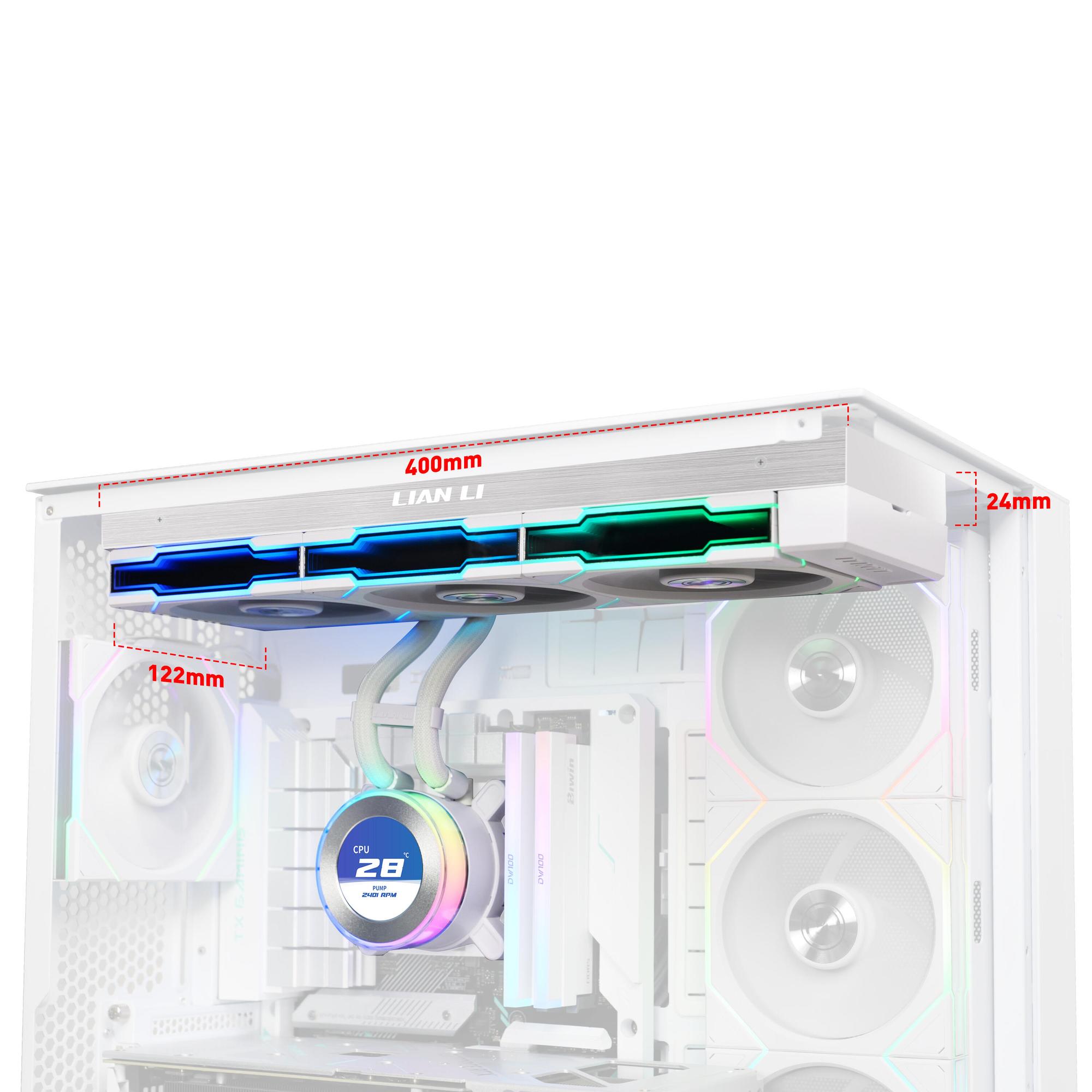 Lian Li Refroidissement par eau Hydroshift II LCD-C 360TL / GHS2LCD36TW Blanc
