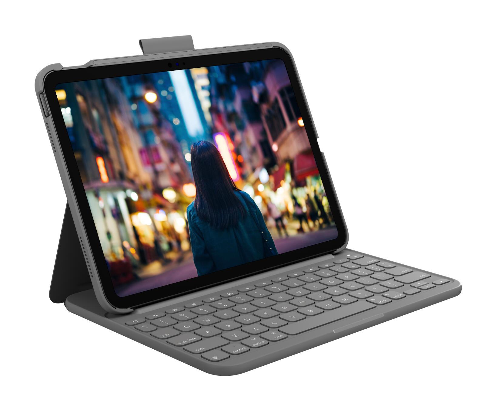 Logitech Hülle und Tastatur Slim Folio / 920-011423 Grau