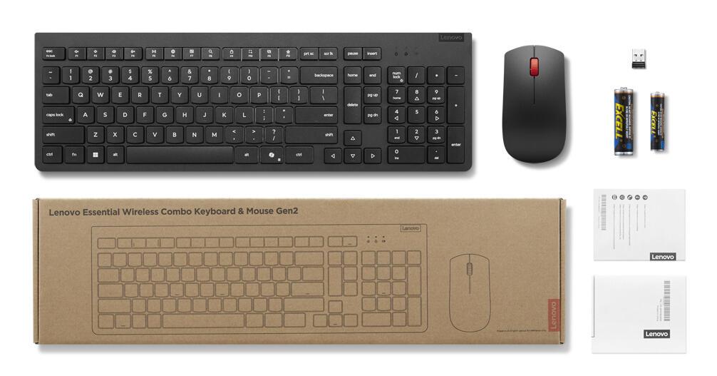 Lenovo Ensemble souris et clavier Essential Combo Gen2 AI / 4X31R64467 Noir
