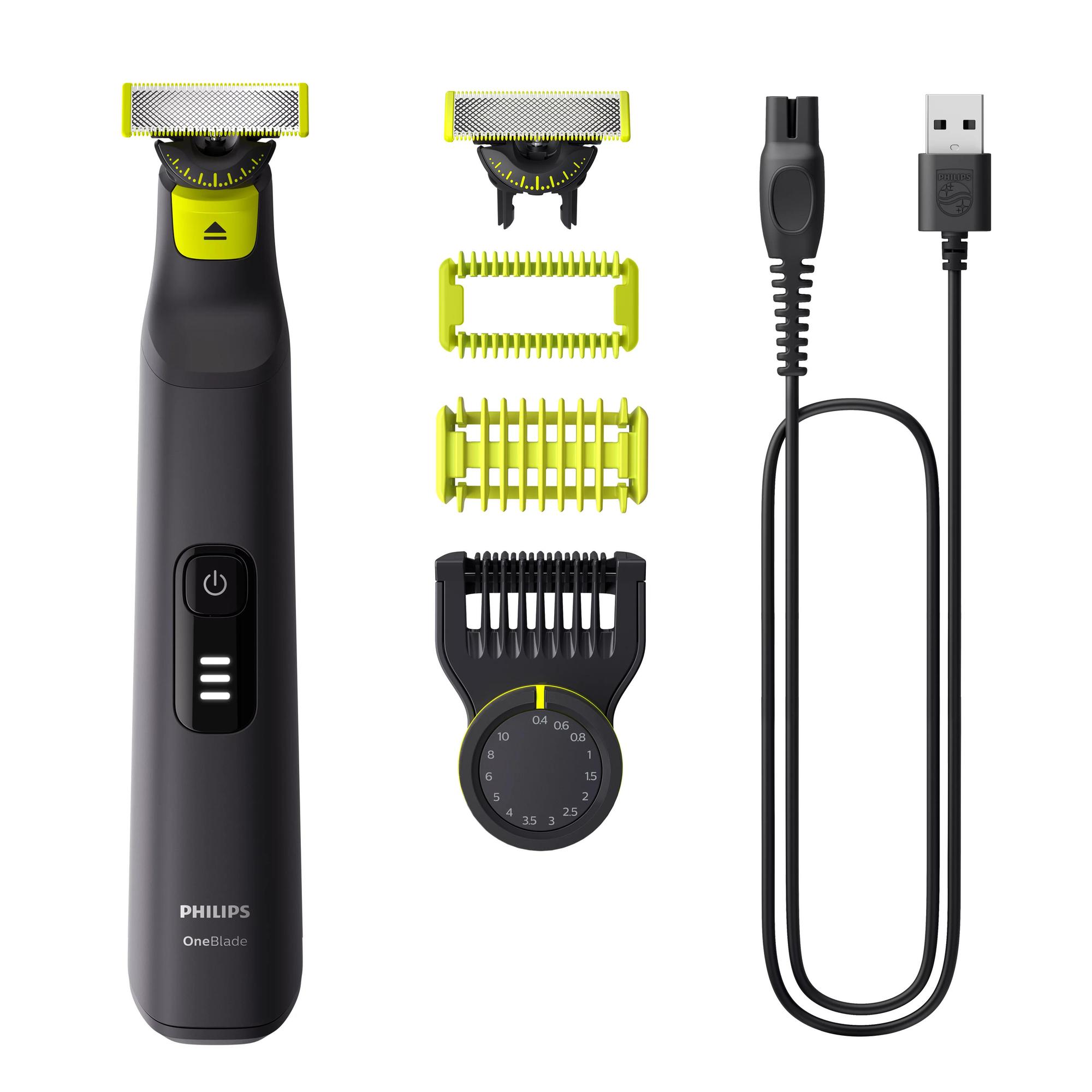 Philips Rasoio OneBlade Pro 360 Face+Body / QP6542/15 Nero, lime