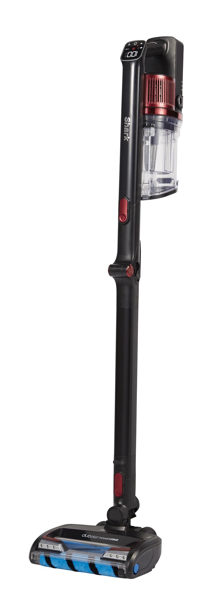 SharkNinja Aspirapolvere a bastone Shark DuoClean PowerFins / IZ300EUT Nero, Borgogna