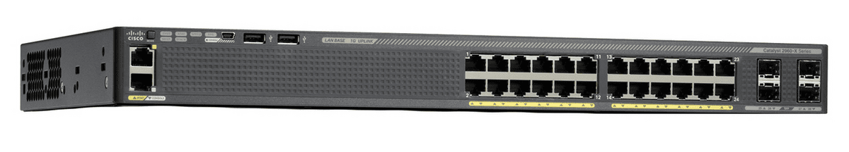 Cisco Switch C296024 / WS-C2960X-24PS-L Schwarz