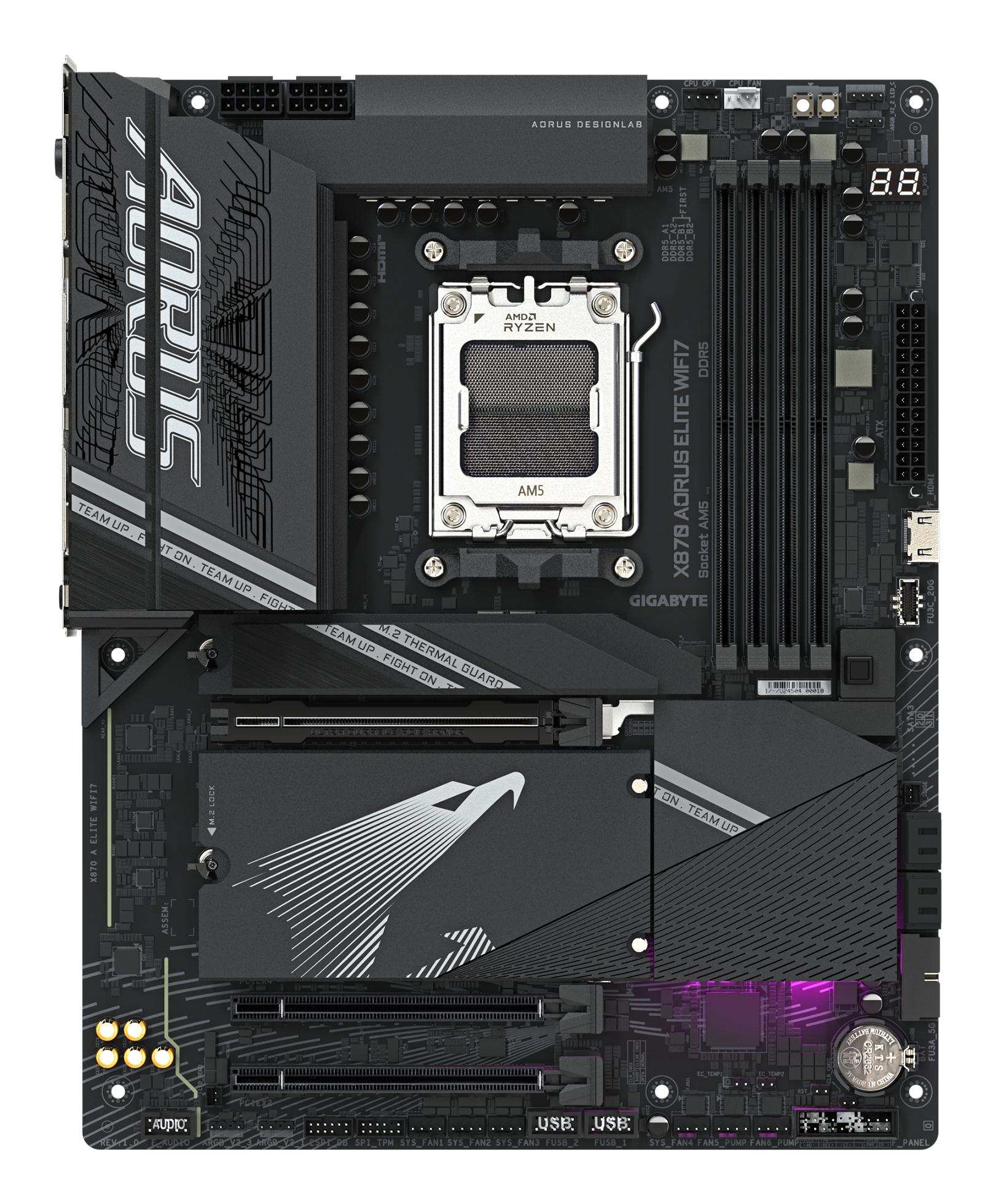 GIGABYTE Carte mère X870 Aorus Elite WiFi7 / X870 A ELITE WIFI7 Noir