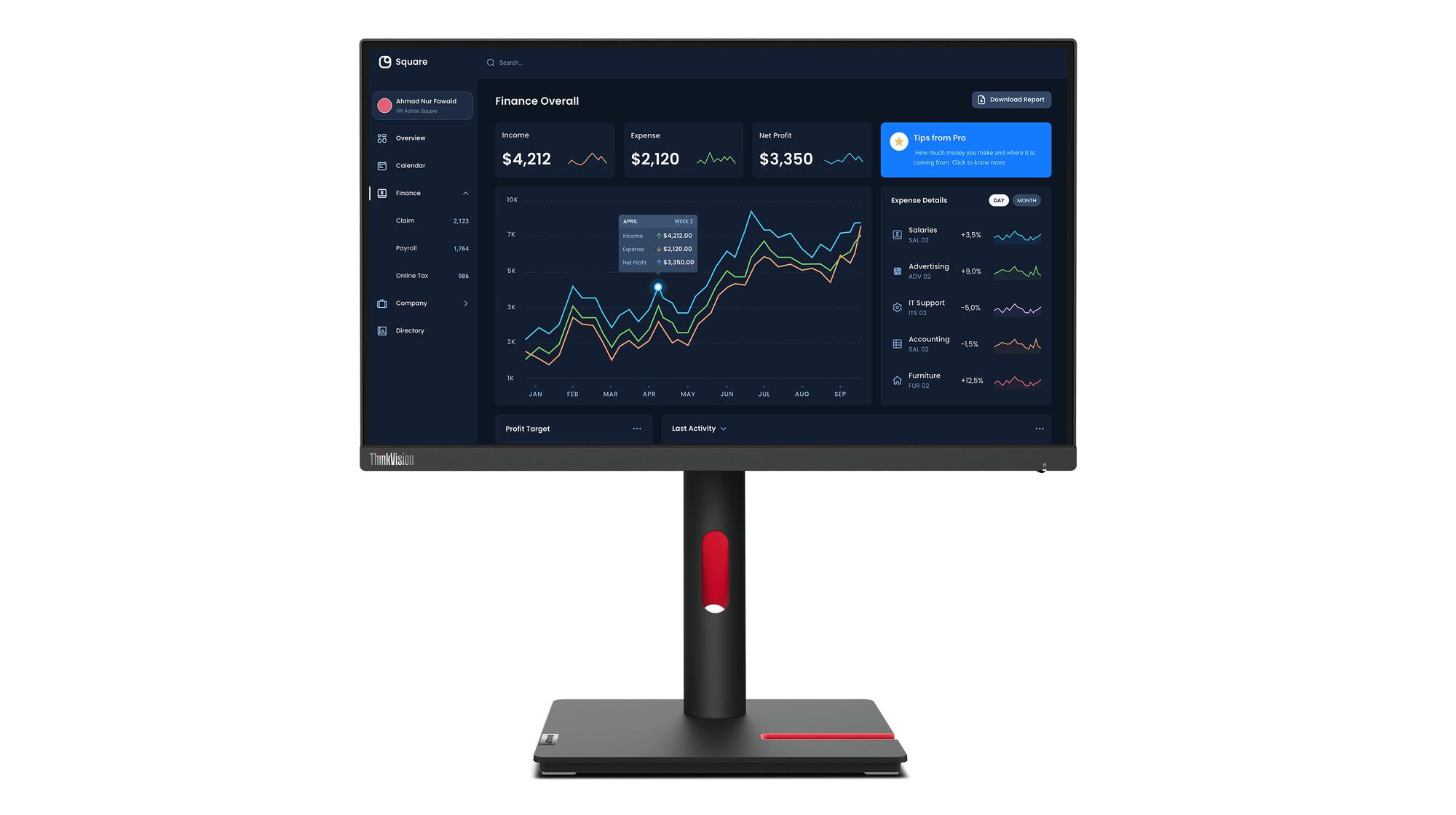 Lenovo Monitor T22i-30 / 63B0MAT6EU Negro 54,6 cm (21,5")