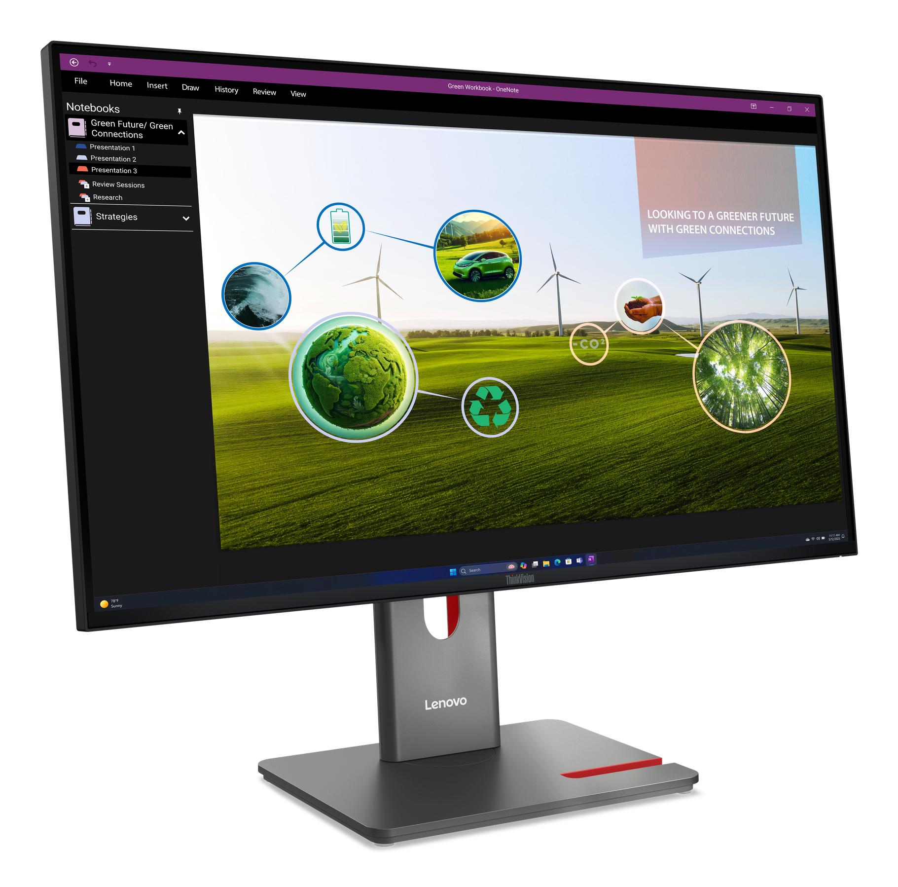 Lenovo Monitor P27Q-40 / 64A7GAT6EU Black