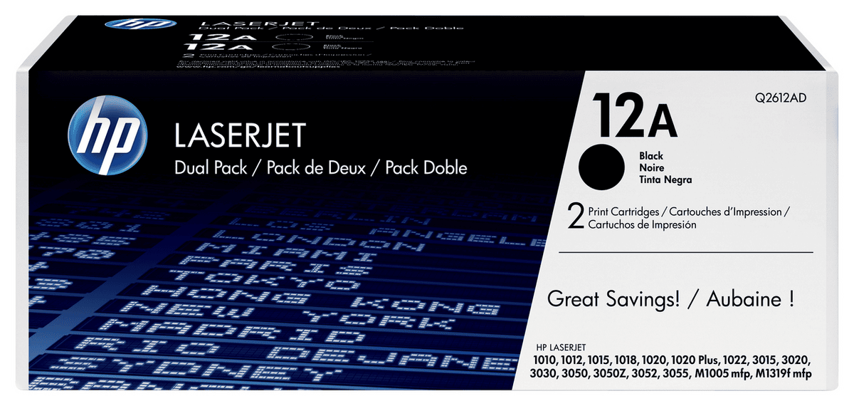HP Toner 12AD / Q2612AD Black Double pack