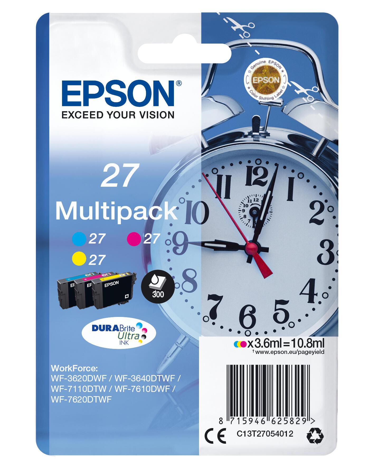 Epson Tinta 27 / C13T27054012 C,M,Y XL Multipack