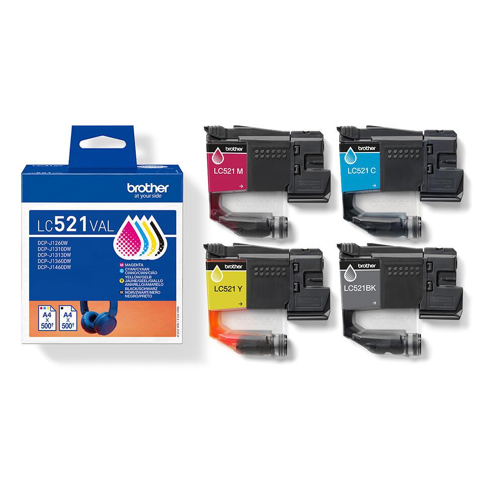 Brother Encre LC-521VAL / LC521VAL BK,C,M,Y Multipack
