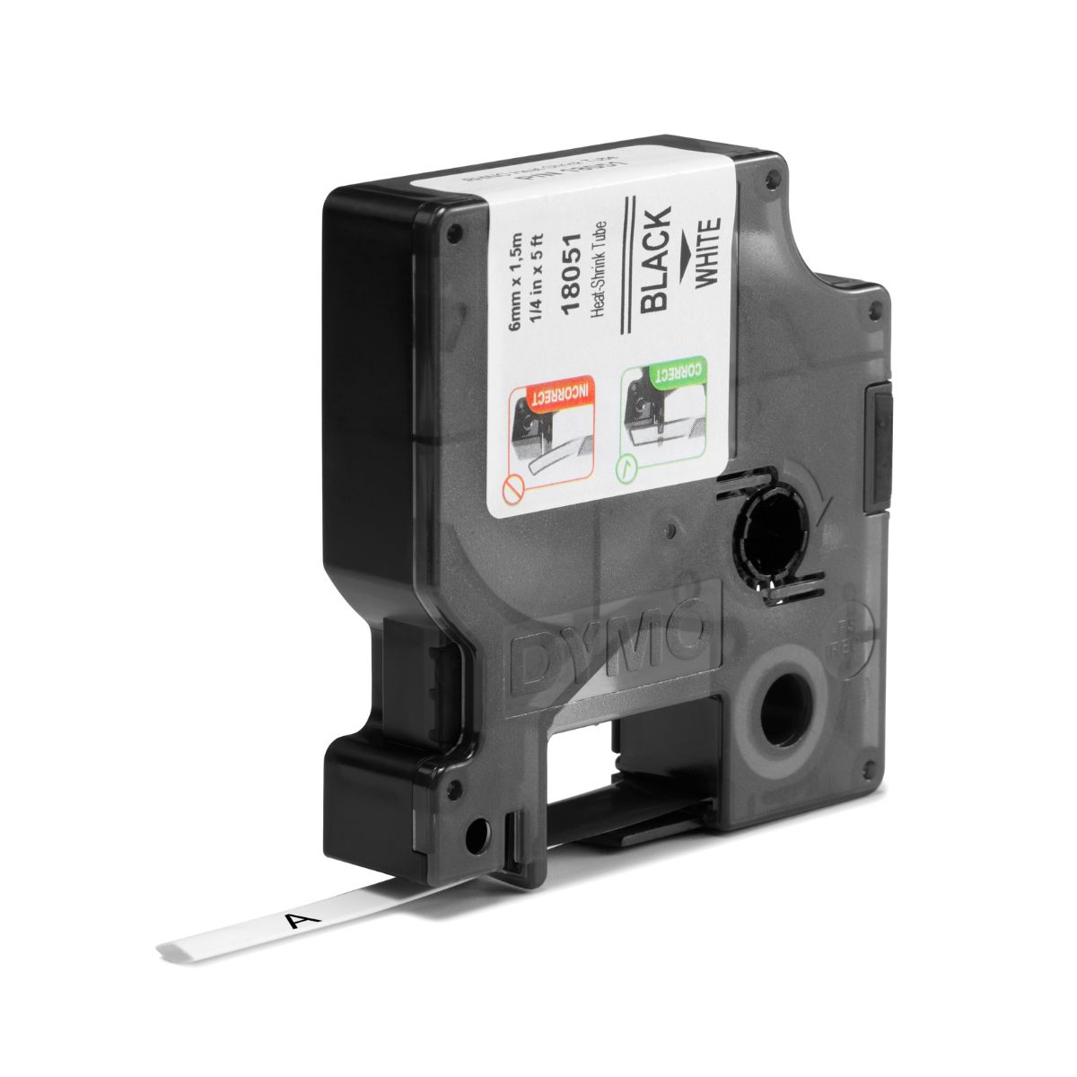 Dymo Shrink tubing 18051 Black on White