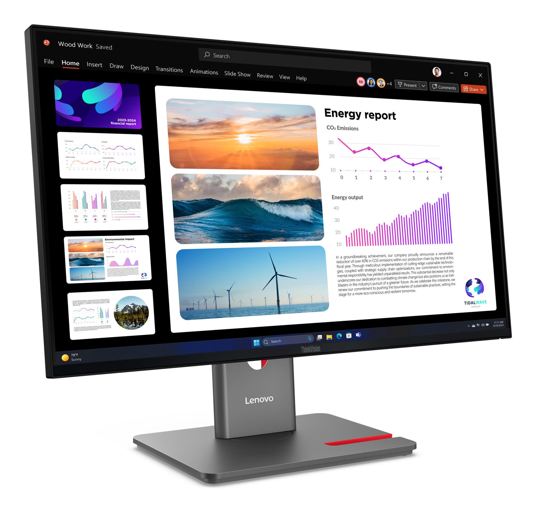 Lenovo Monitor ThinkVision P24q-40 / 64B2GAT1EU Schwarz 60,5 cm (23.8")