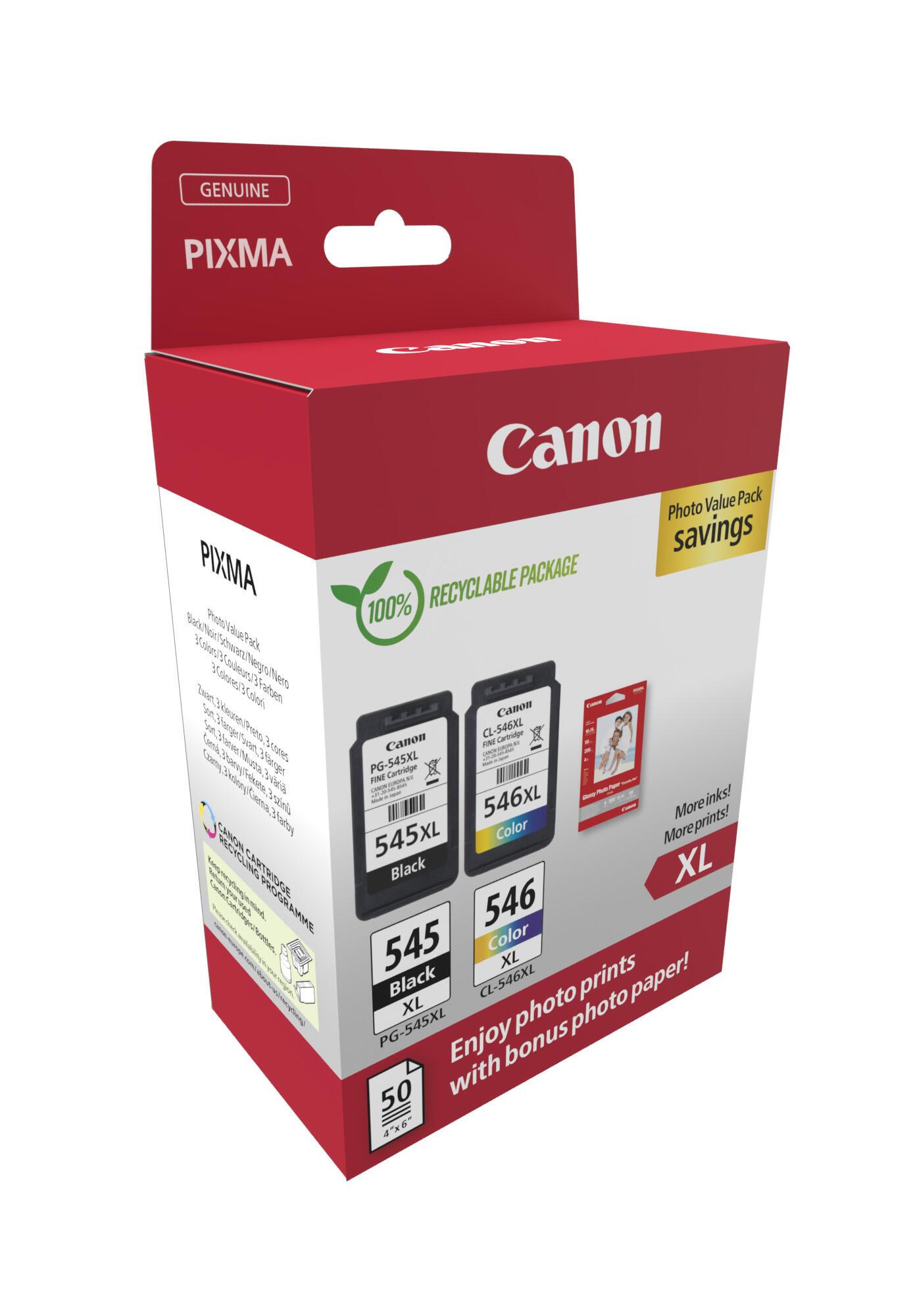 Canon Ink PG-545XL/CL-546XL / 8286B011 BK,C,M,Y XL Multipack