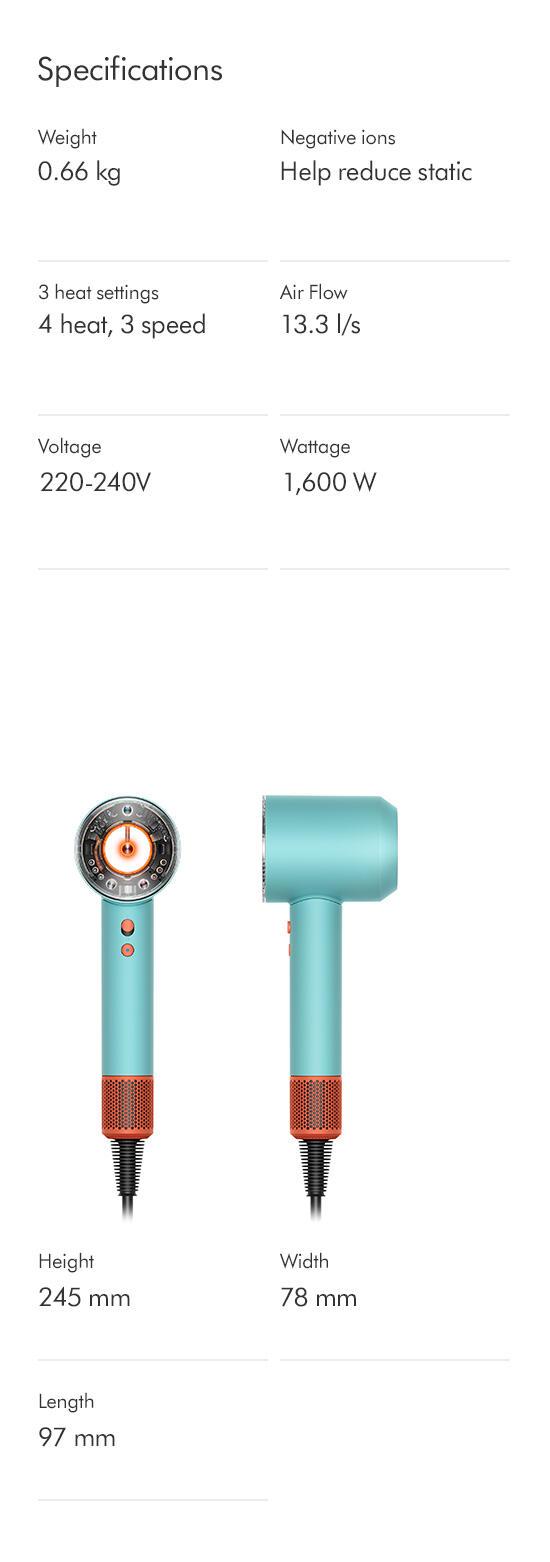 Dyson Asciugacapelli HD16 Supersonic Nural / 515276-01 Blu, arancione