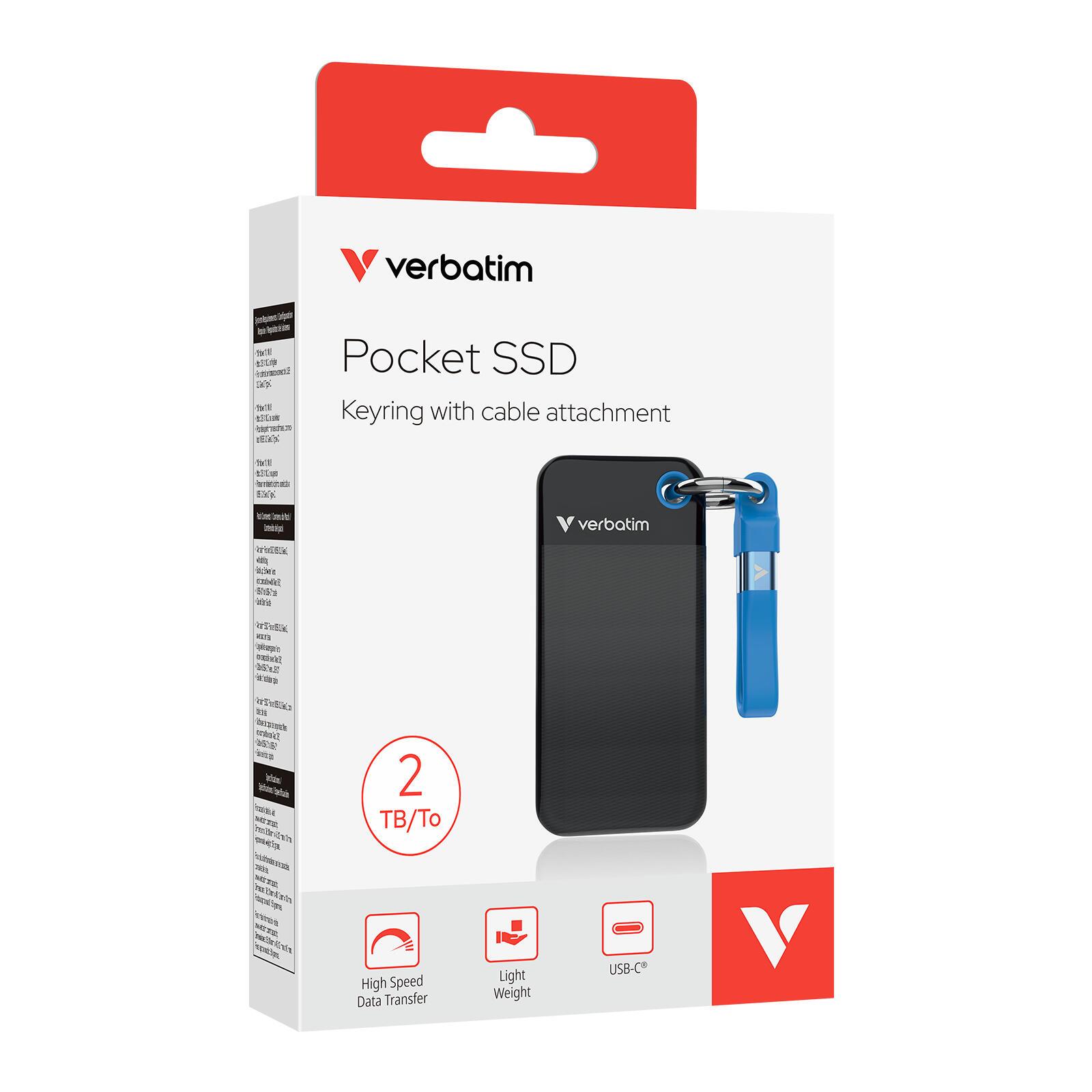 Verbatim Externe SSD Pocket 2TB / 32195 Schwarz, Blau