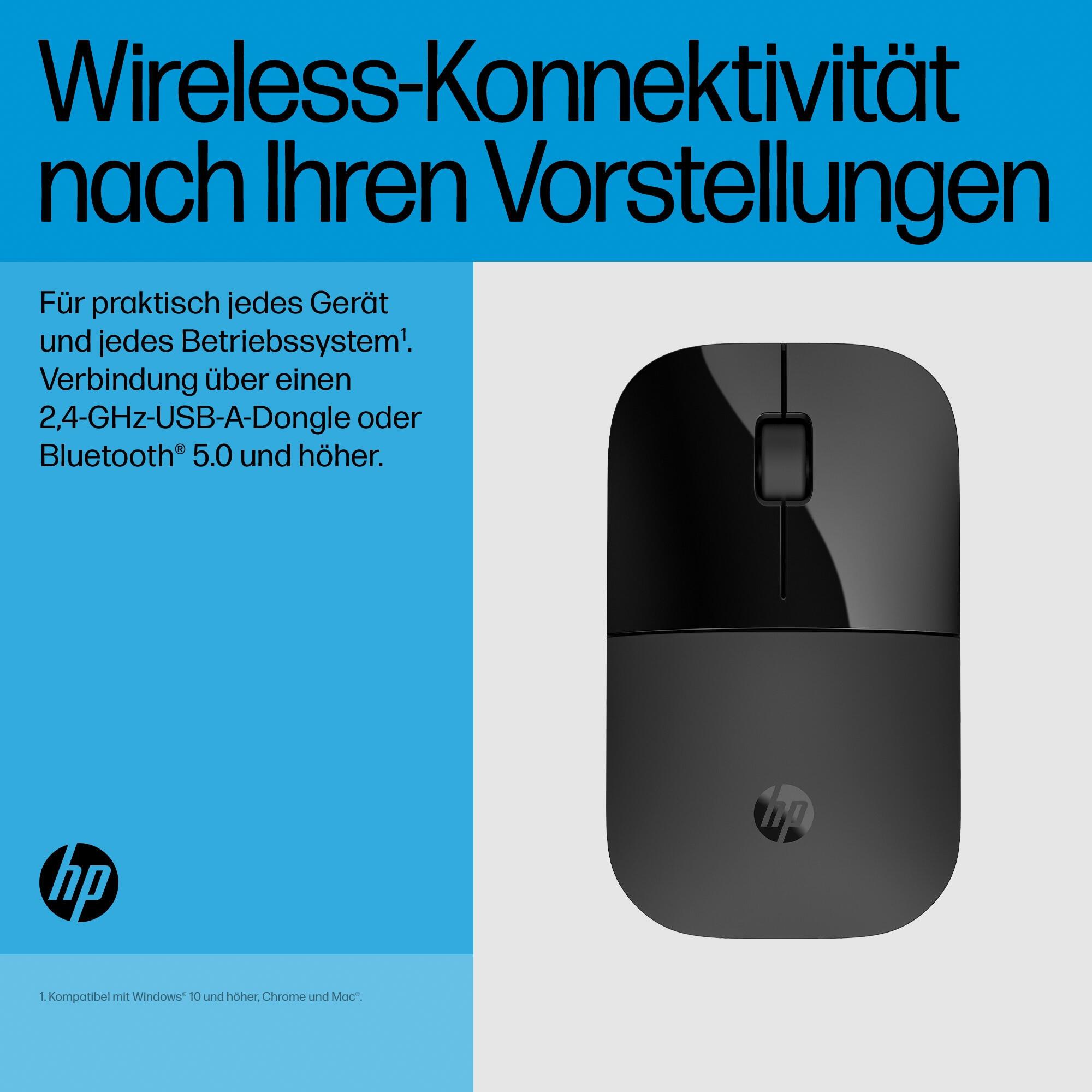 HP Maus Z3700 / 758A8AA#ABB Schwarz Standard