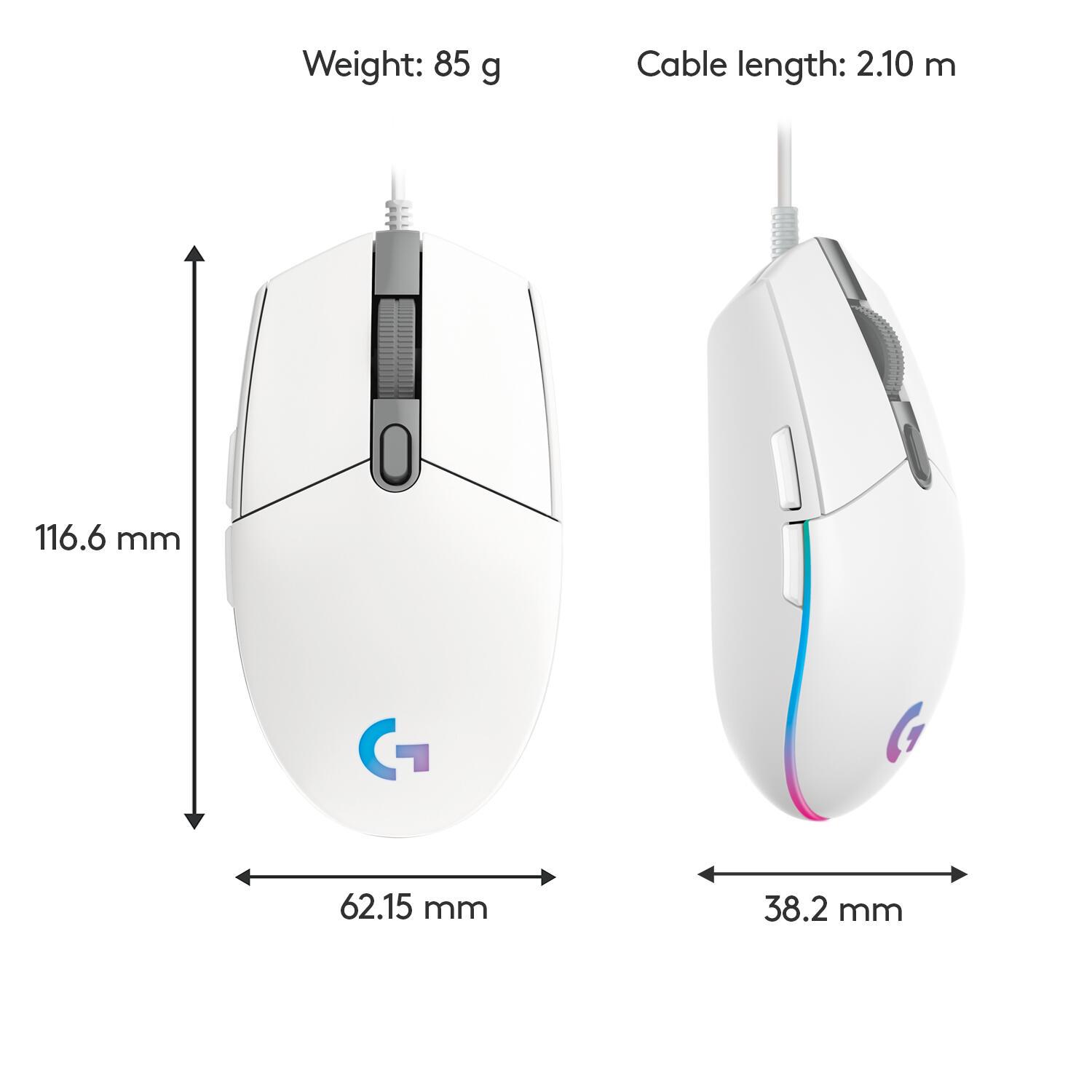 Logitech Ratón G203 Lightsync / 910-005797 Blanco