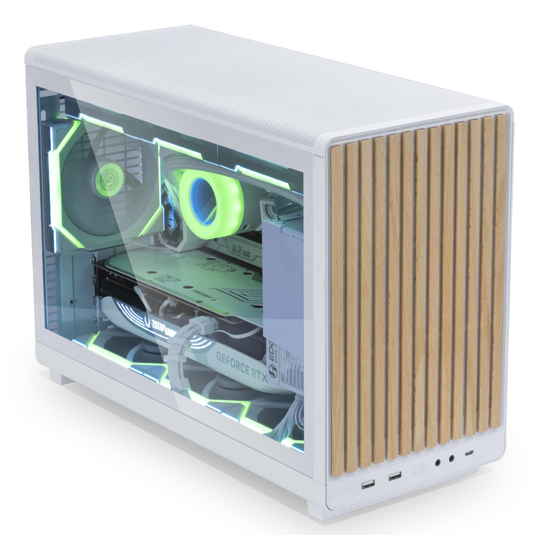 Lian Li PC-Gehäuse A3 mATX Glass Edition Wood / A3W-WDG Weiß, Holz