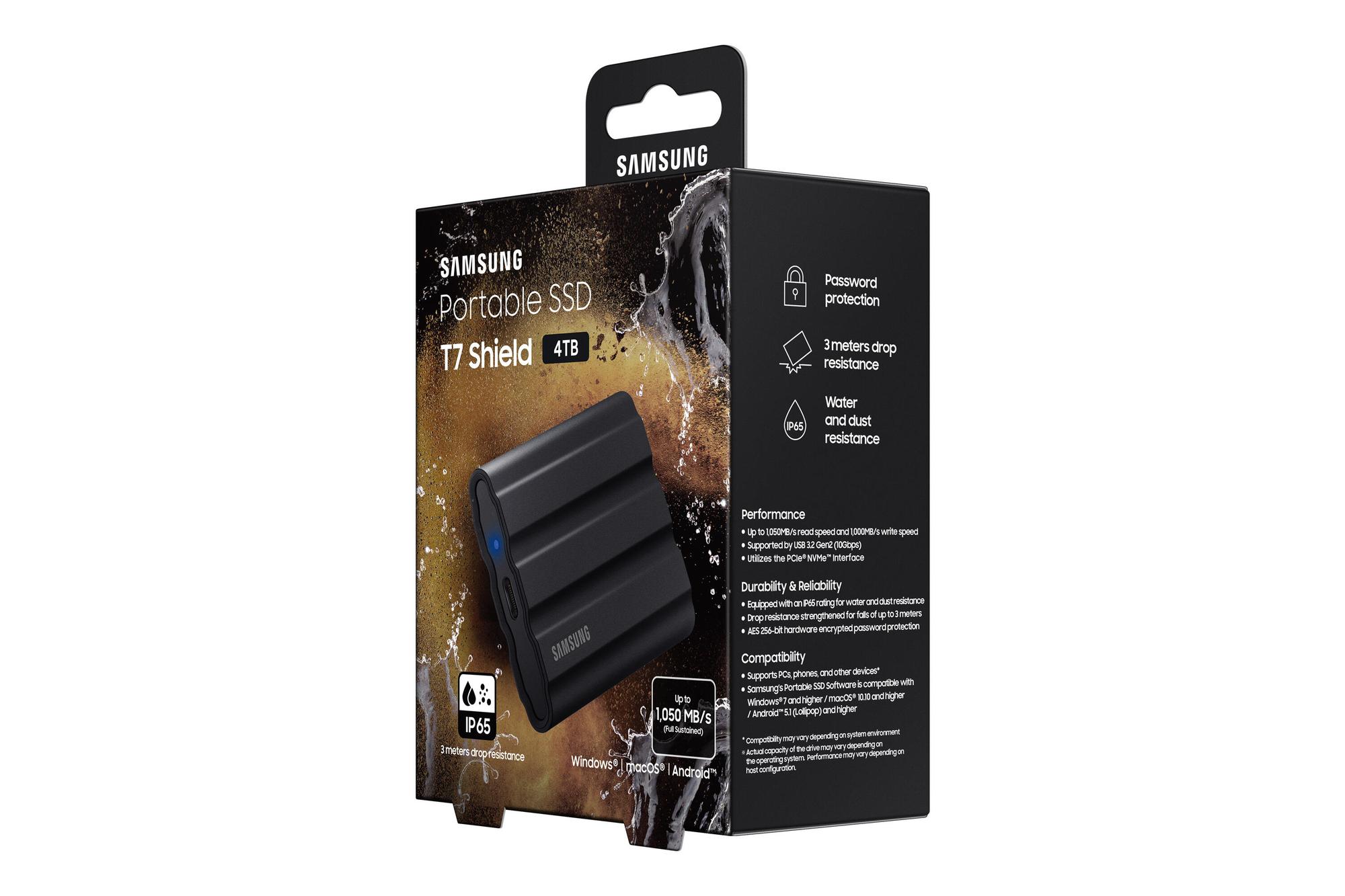 Samsung SSD esterno T7 Shield 4TB / MU-PE4T0S/EU Nero
