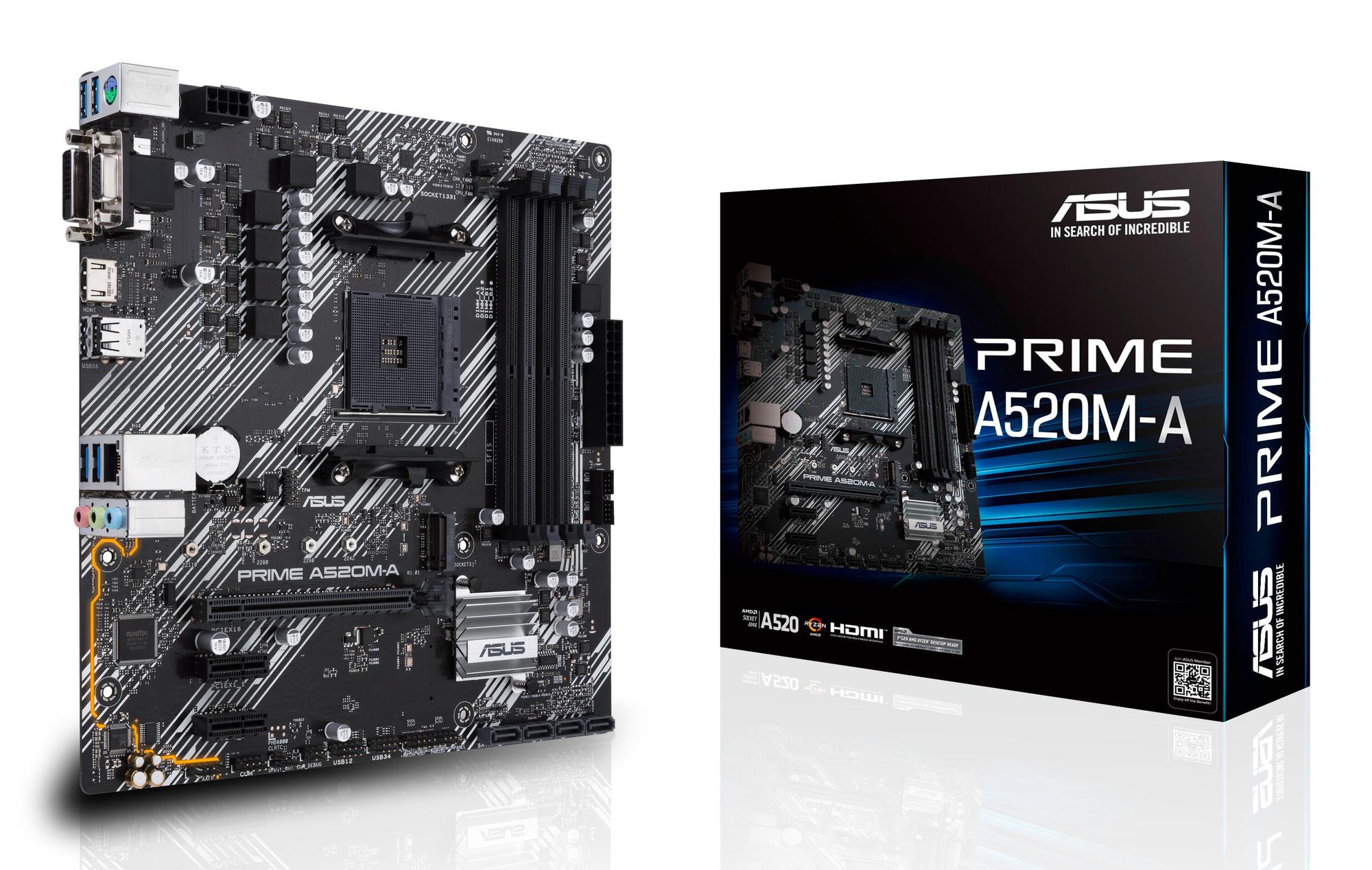 ASUS Scheda madre Prime A520M-A II / 90MB17H0-M0EAYC Nero, grigio
