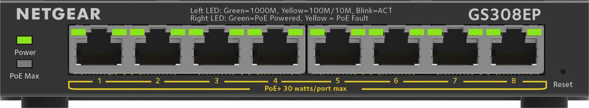 Netgear Switch GS308EP / GS308EP-100PES Schwarz