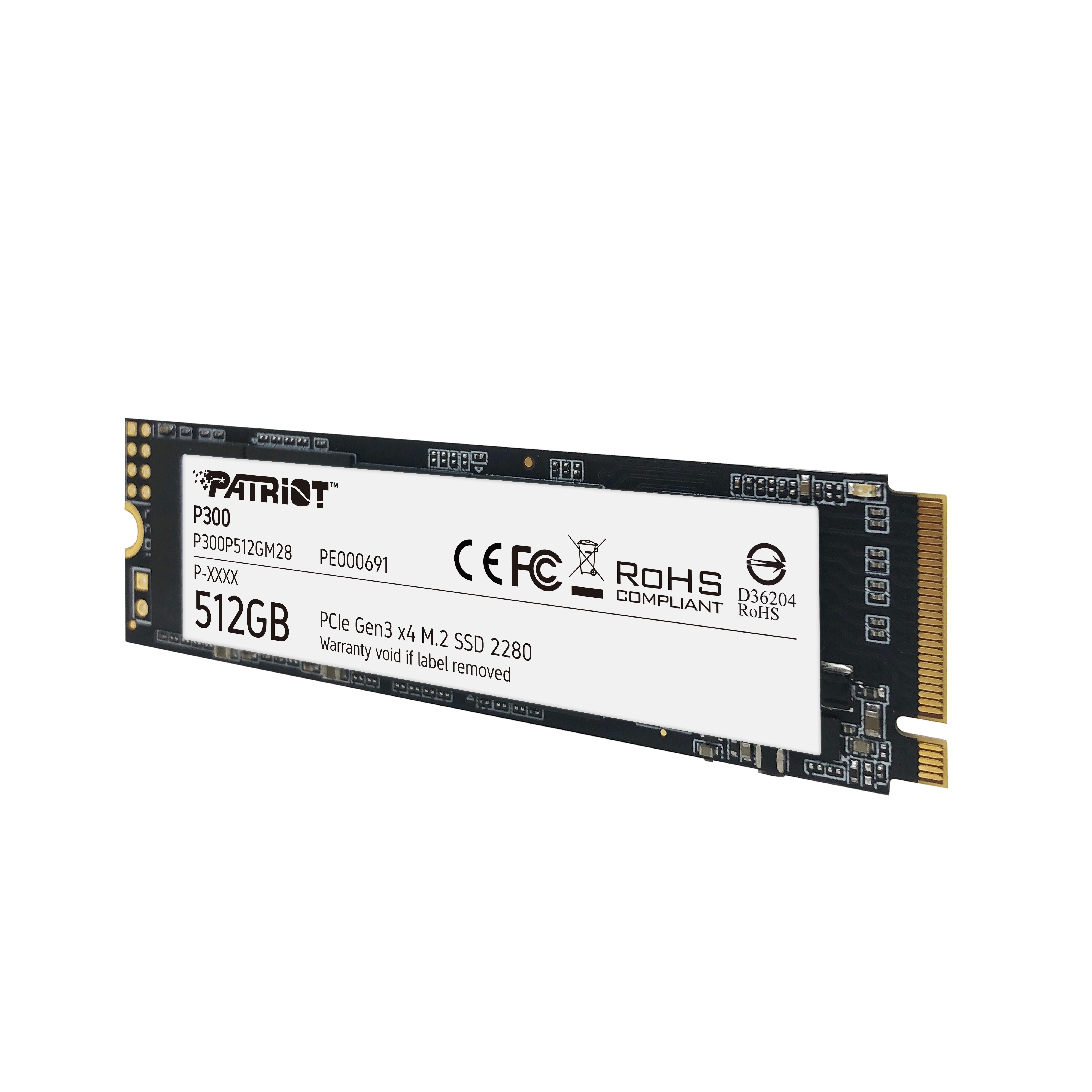 Patriot Memory M.2 SSD P300 512GB / P300P512GM28 Weiß, Schwarz