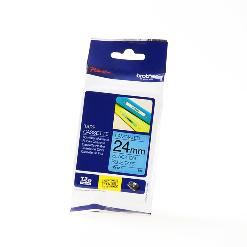 Brother Ribbon TZE-551 / TZE551 Black on Blue Brother Ribbon TZE-551 / TZE551 Black on Blue