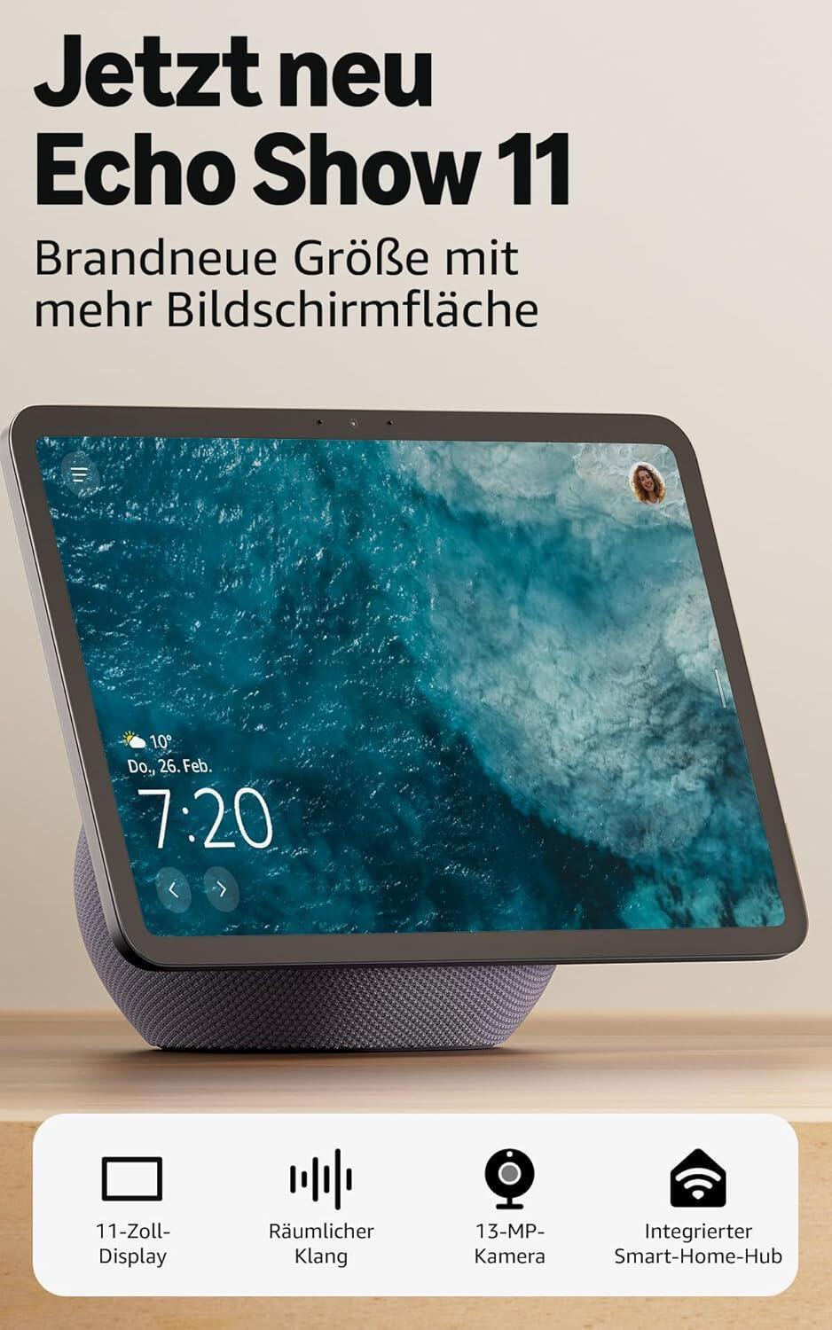 Amazon Controllo intelligente della casa Echo Show 11 / B0DTQCWJBR Grigio L 27,9 cm (11")